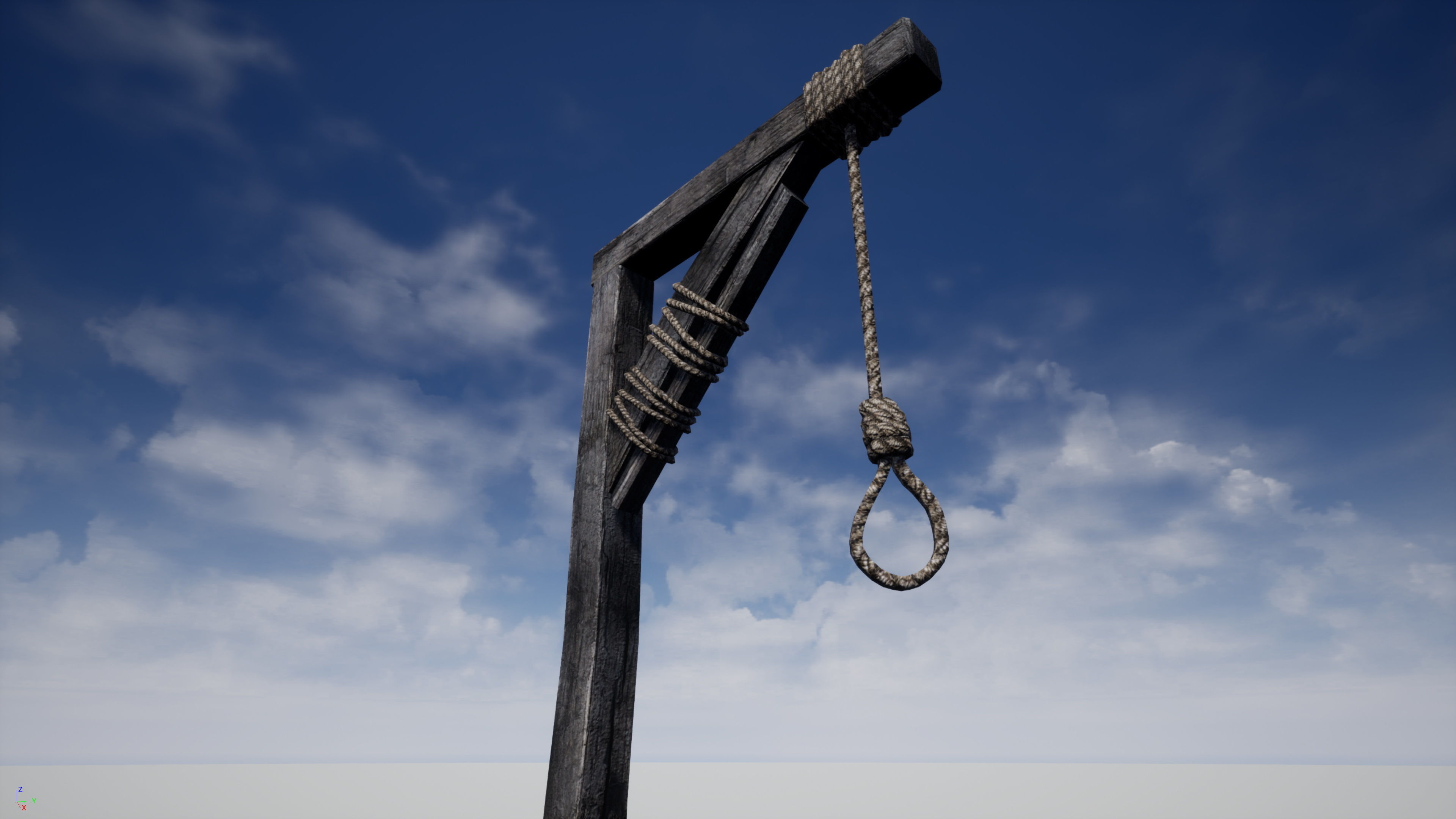 Medieval Gallows Low-poly 3D model_6