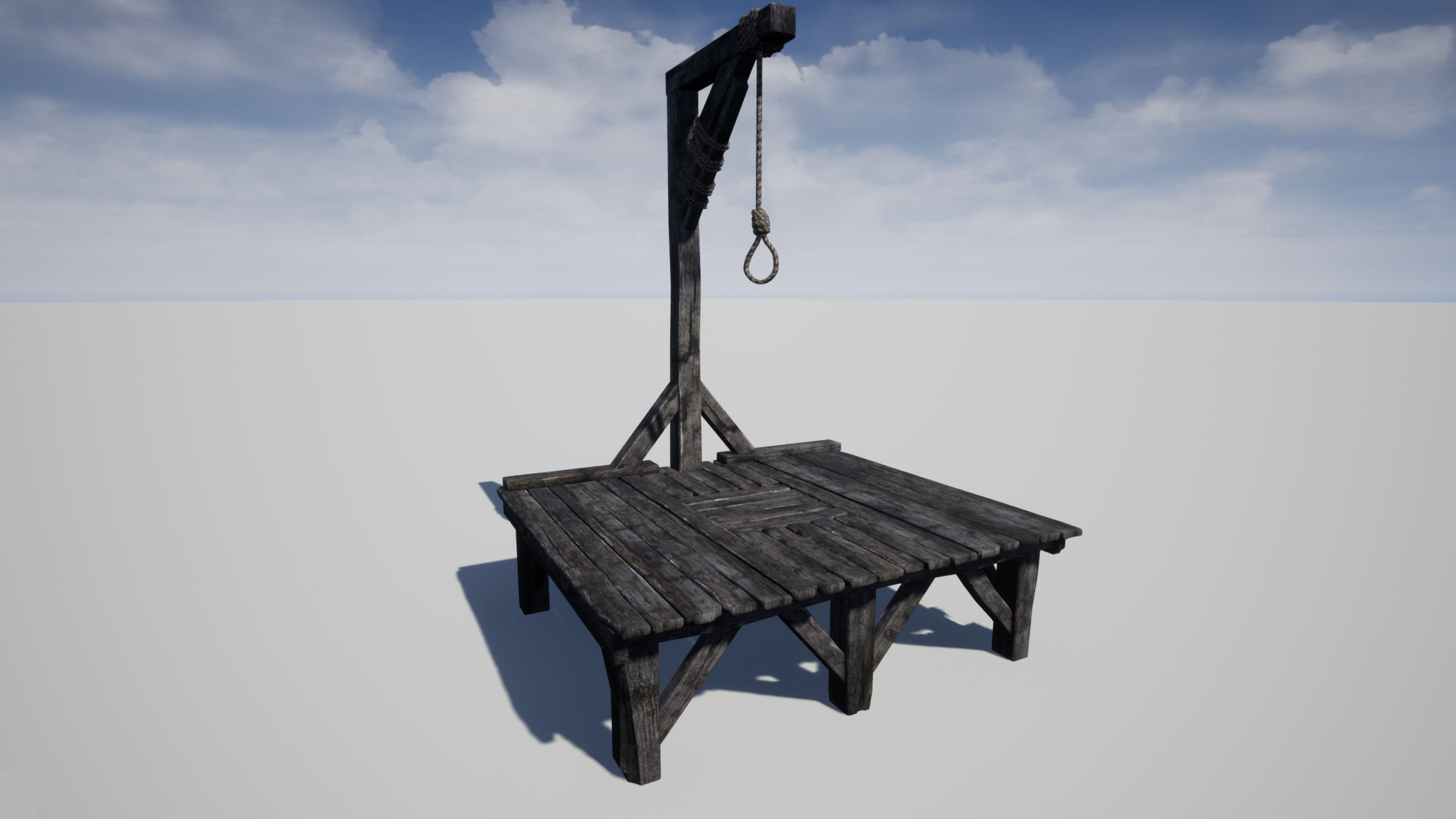 Medieval Gallows Low-poly 3D model_1