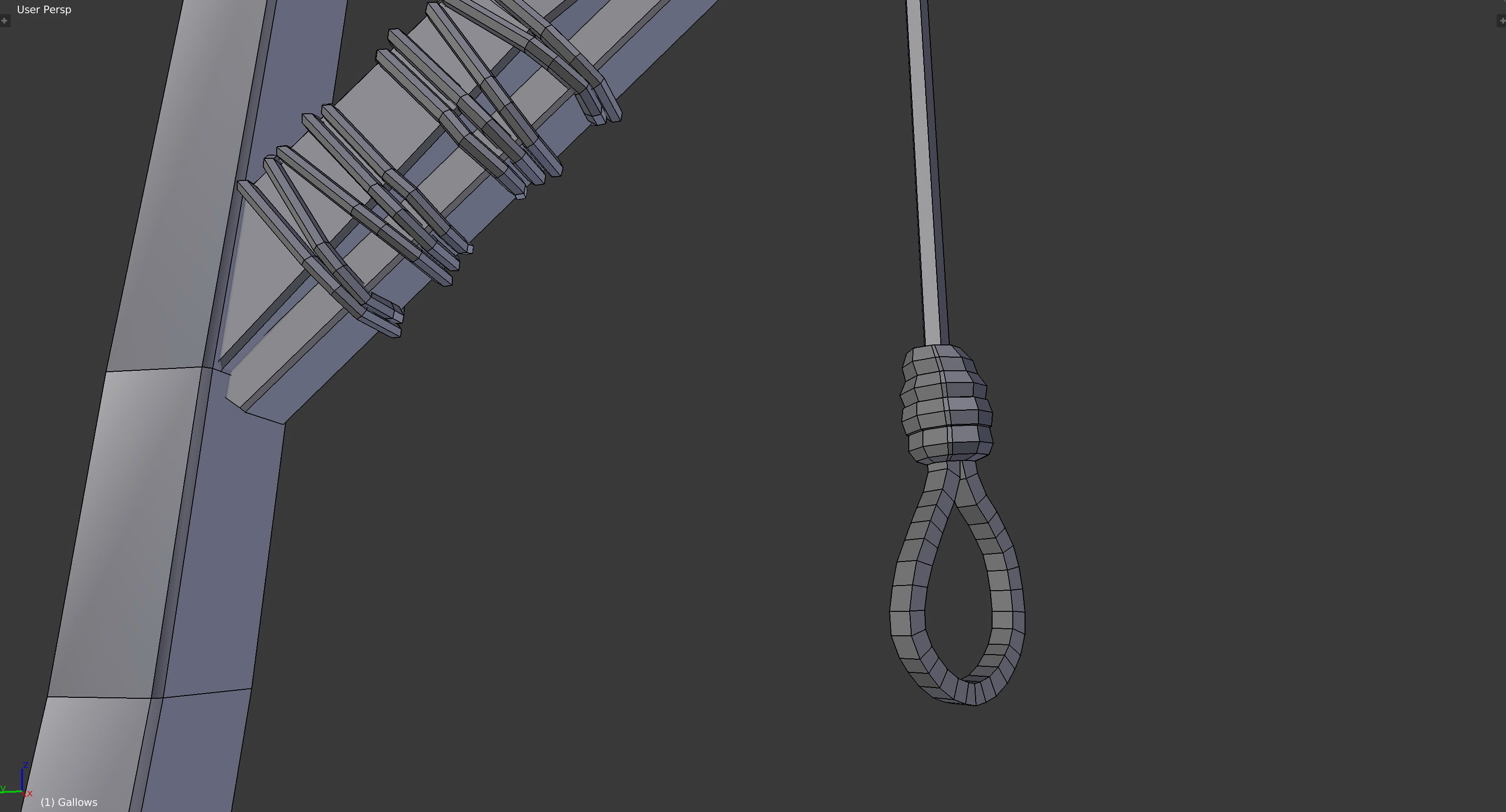 Medieval Gallows Low-poly 3D model_21