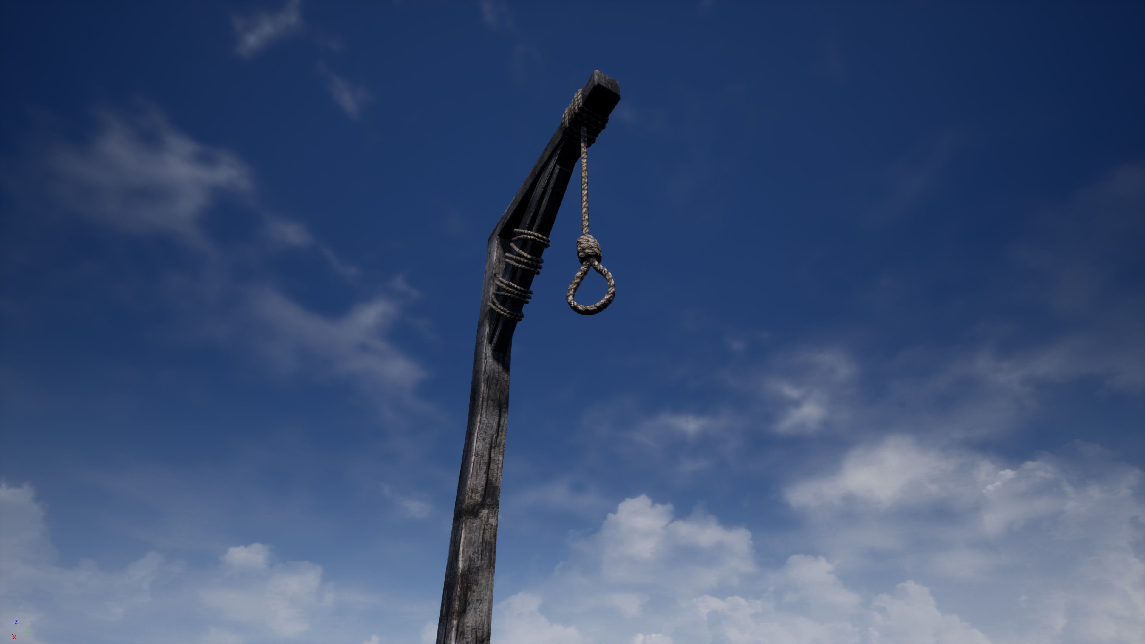 Medieval Gallows Low-poly 3D model_17