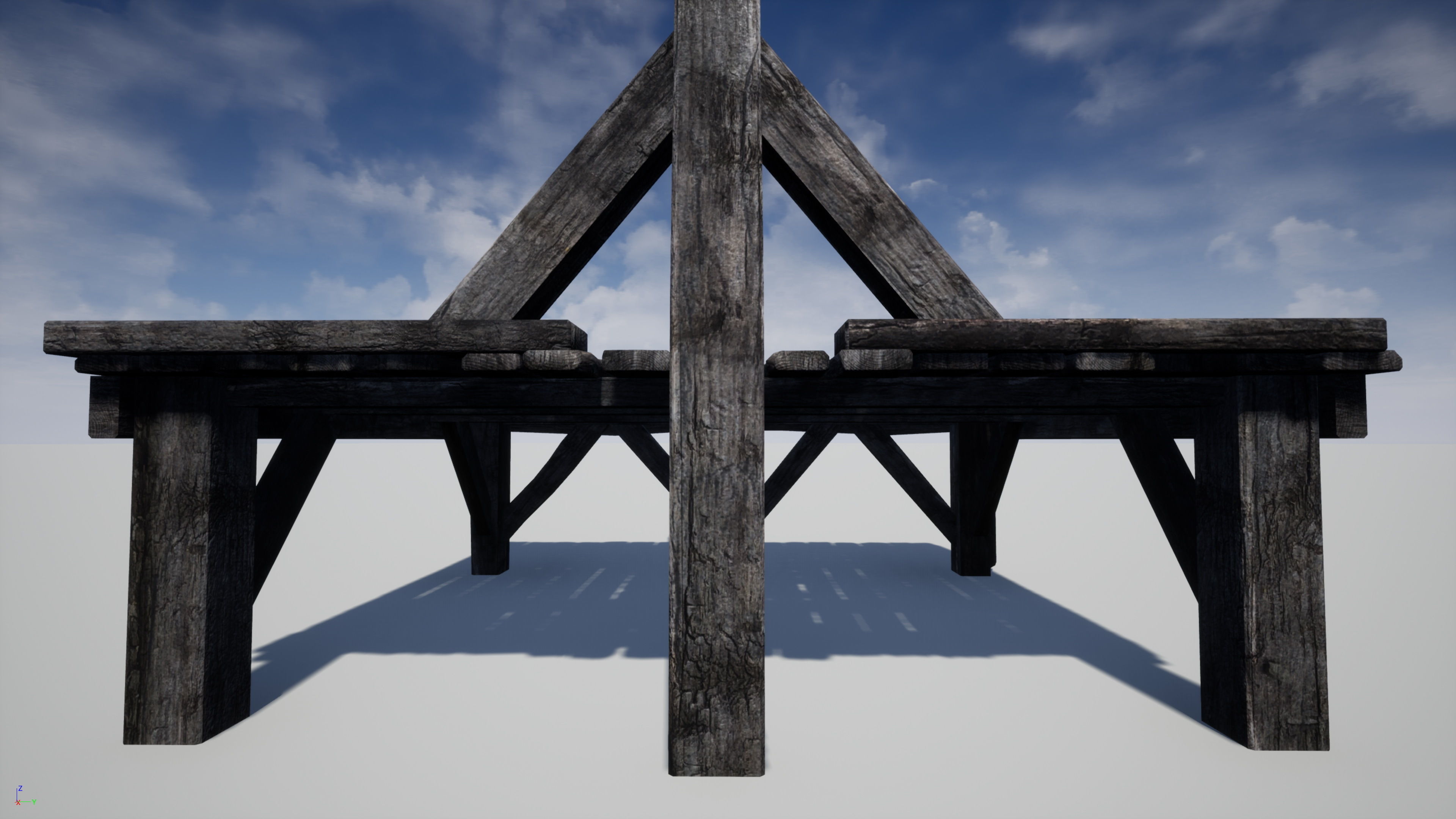 Medieval Gallows Low-poly 3D model_10