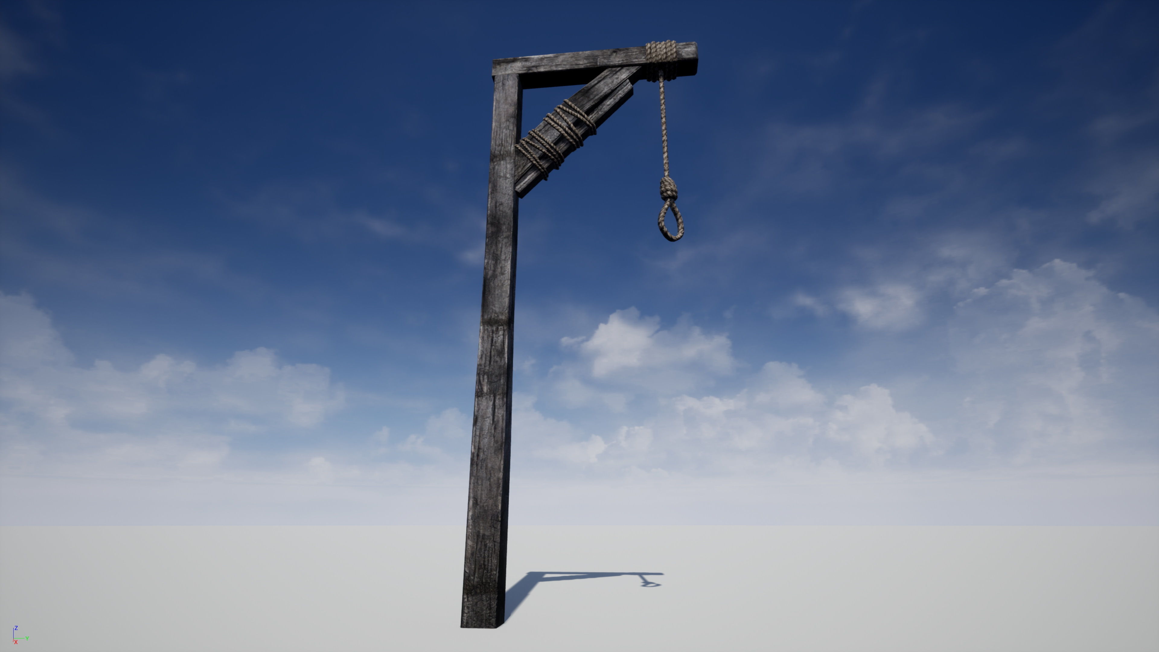 Medieval Gallows Low-poly 3D model_15