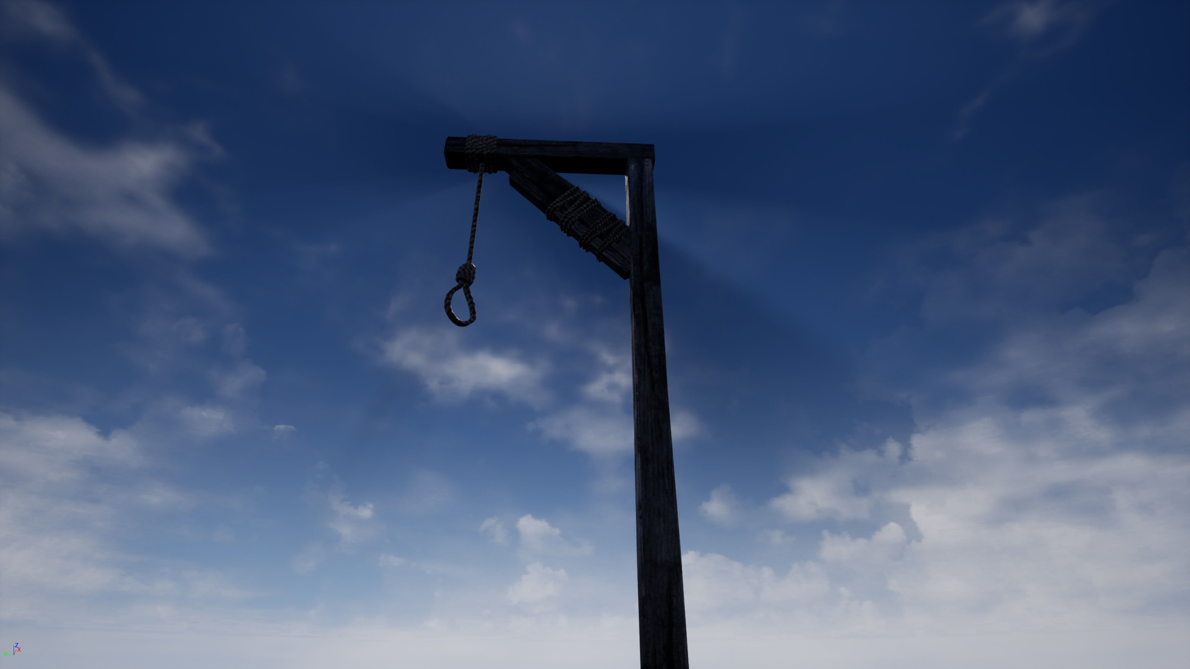 Medieval Gallows Low-poly 3D model_16