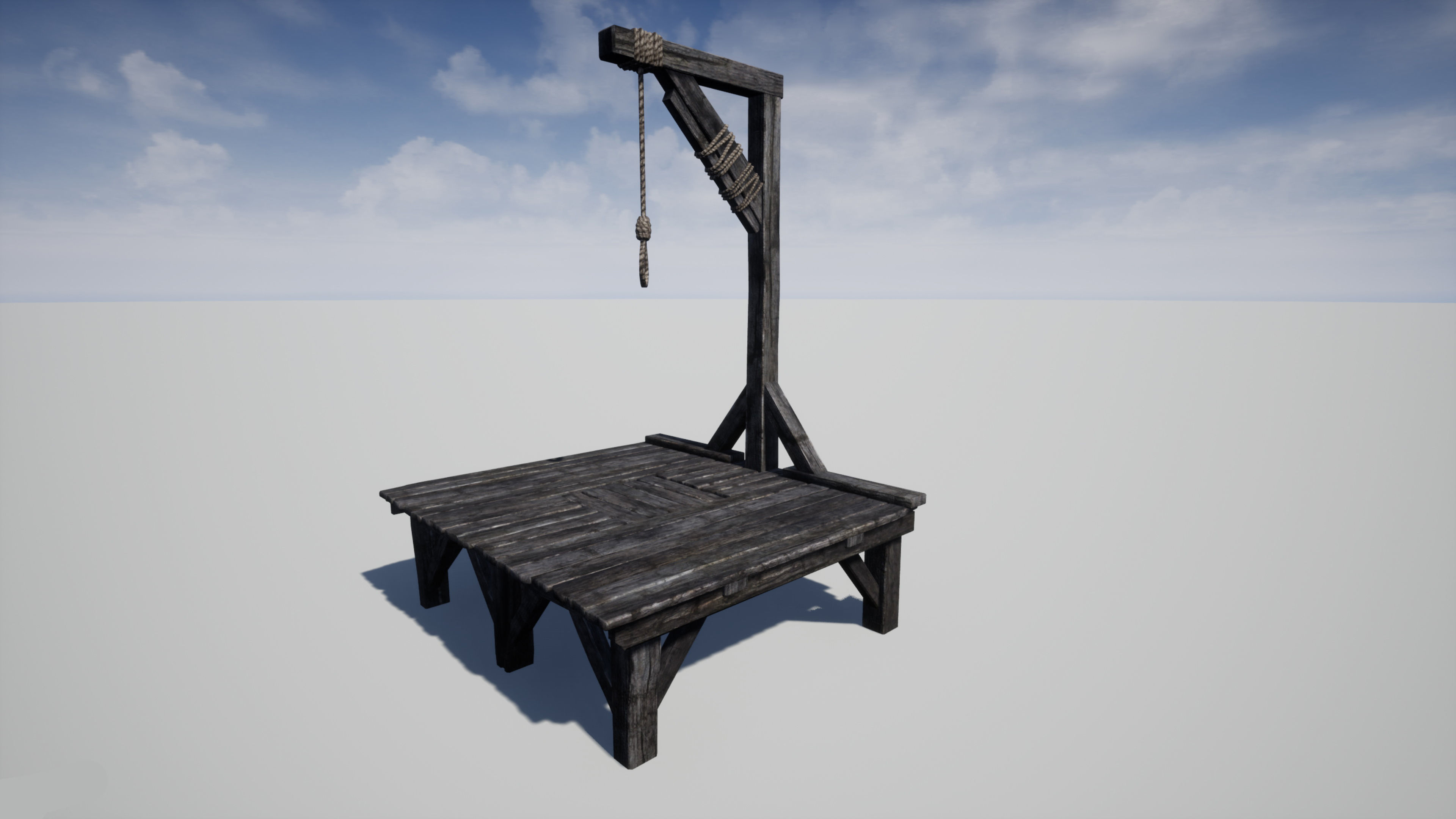 Medieval Gallows Low-poly 3D model_0