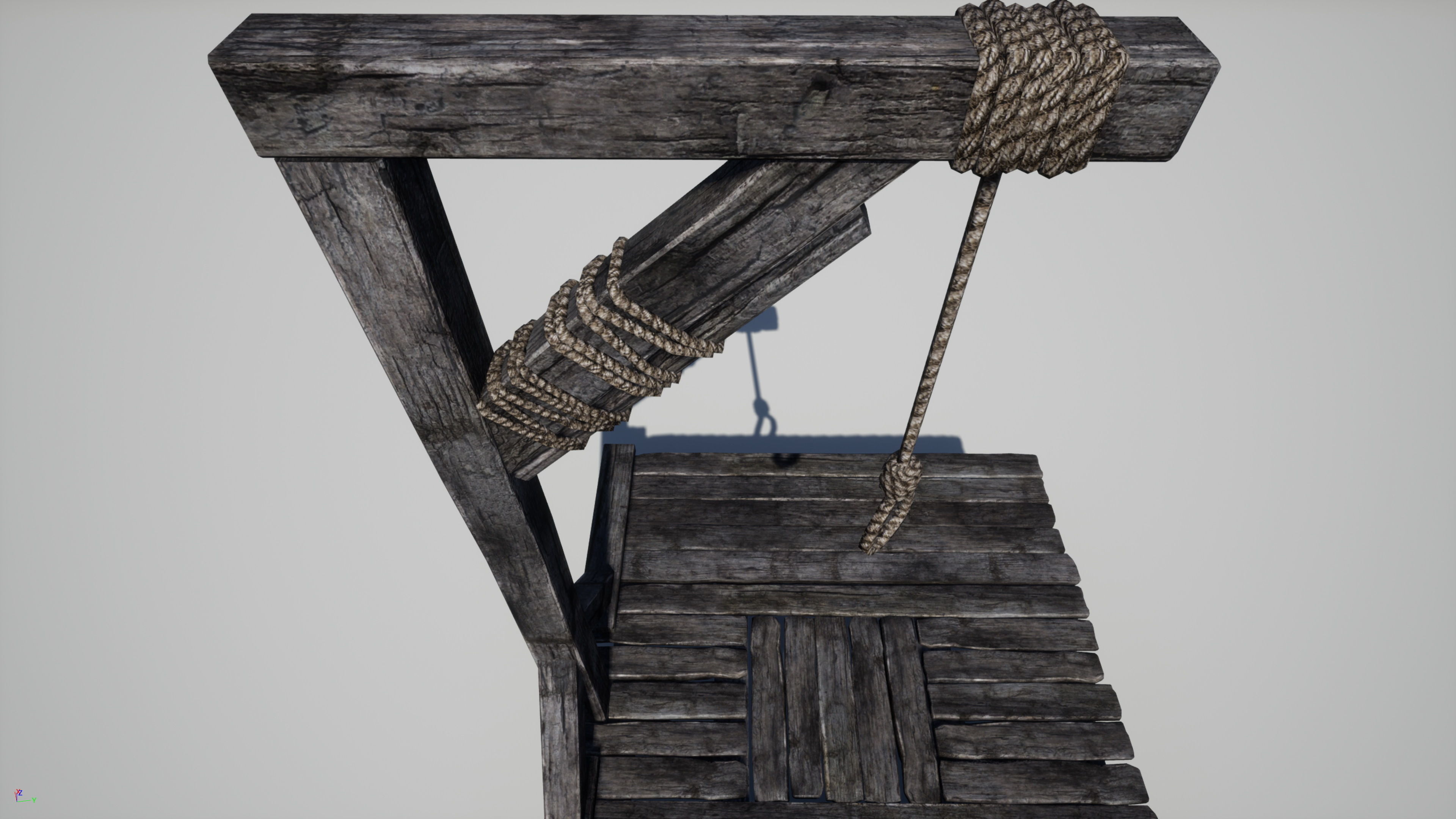 Medieval Gallows Low-poly 3D model_12