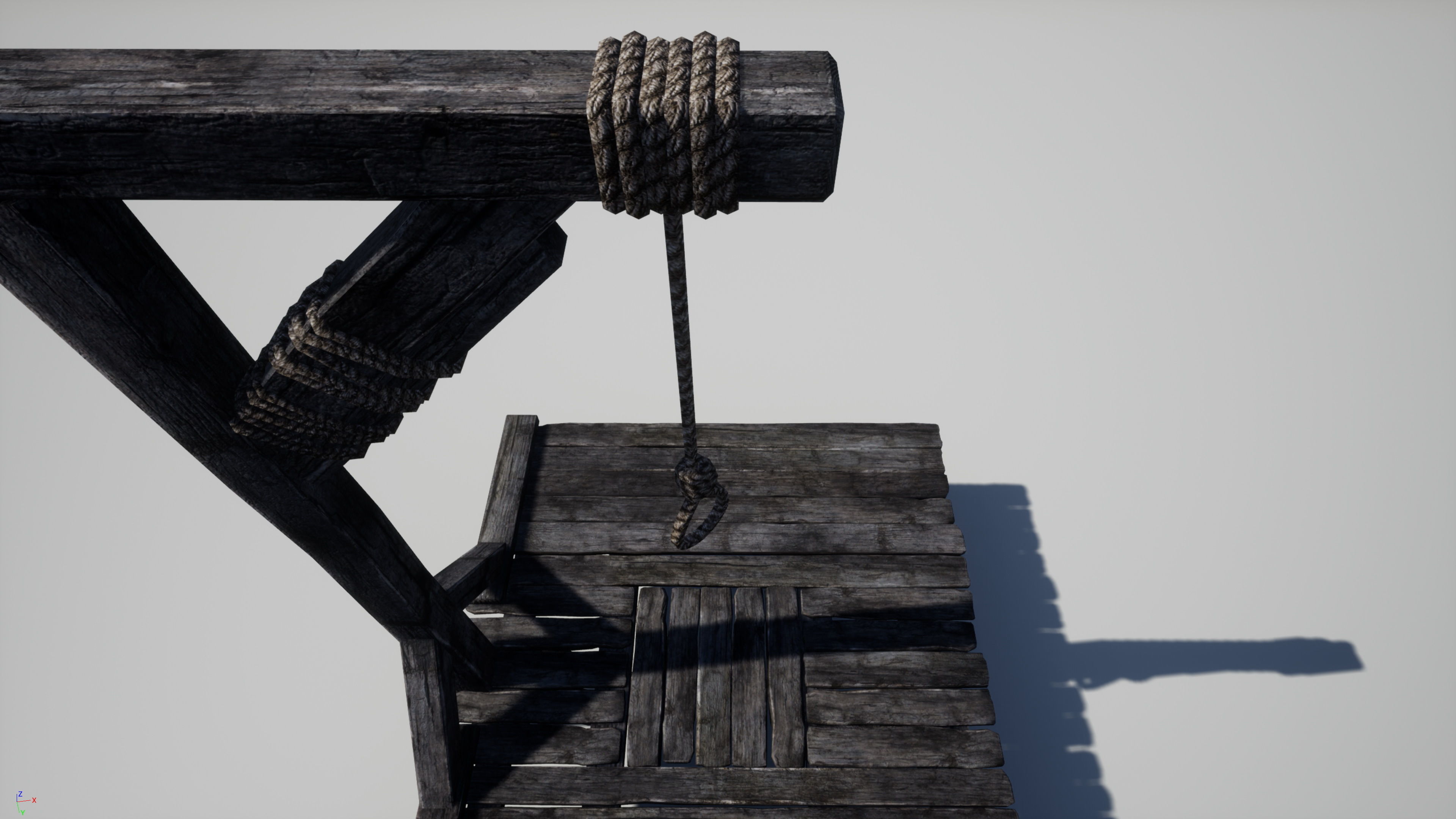 Medieval Gallows Low-poly 3D model_13