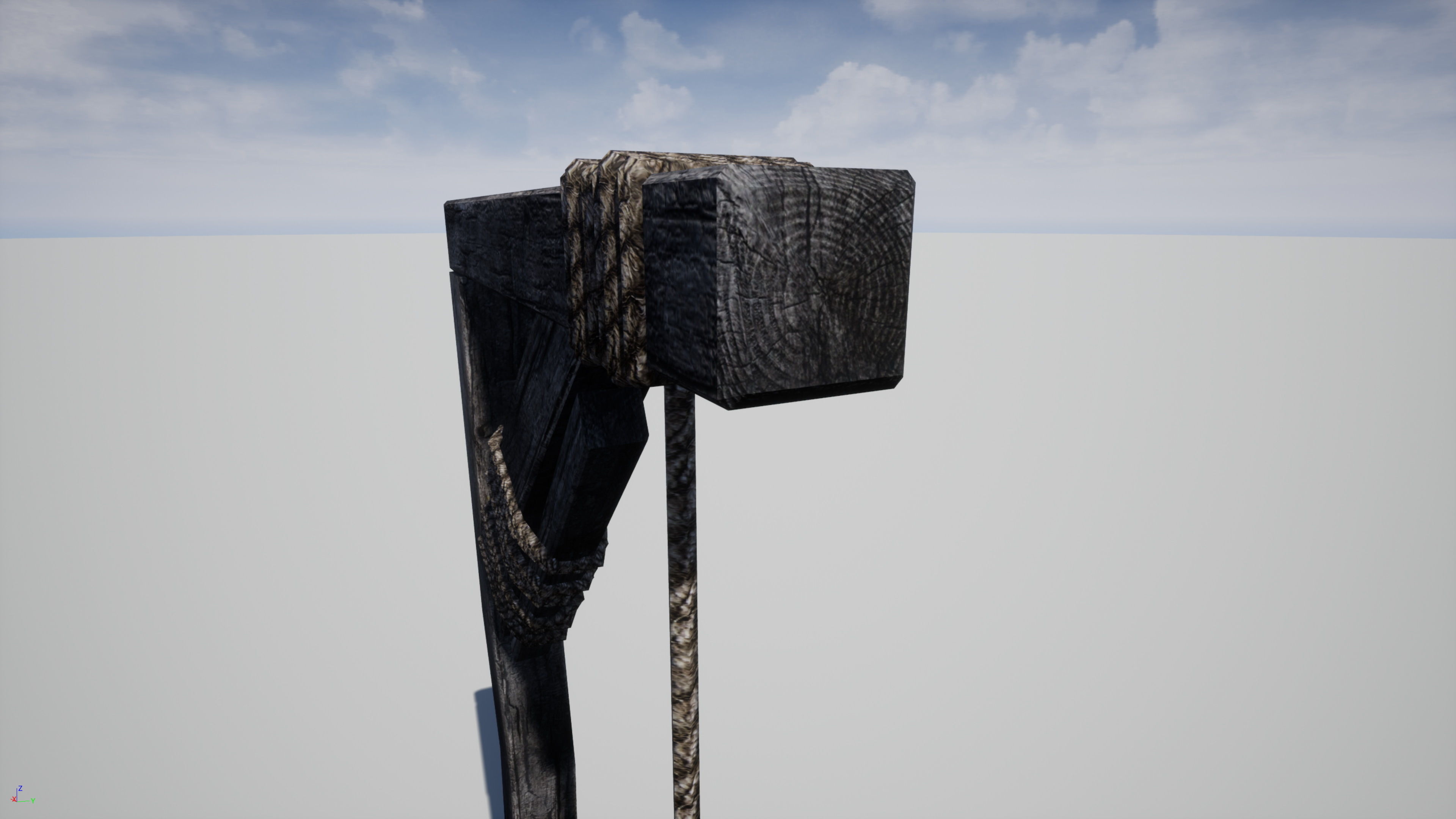 Medieval Gallows Low-poly 3D model_2