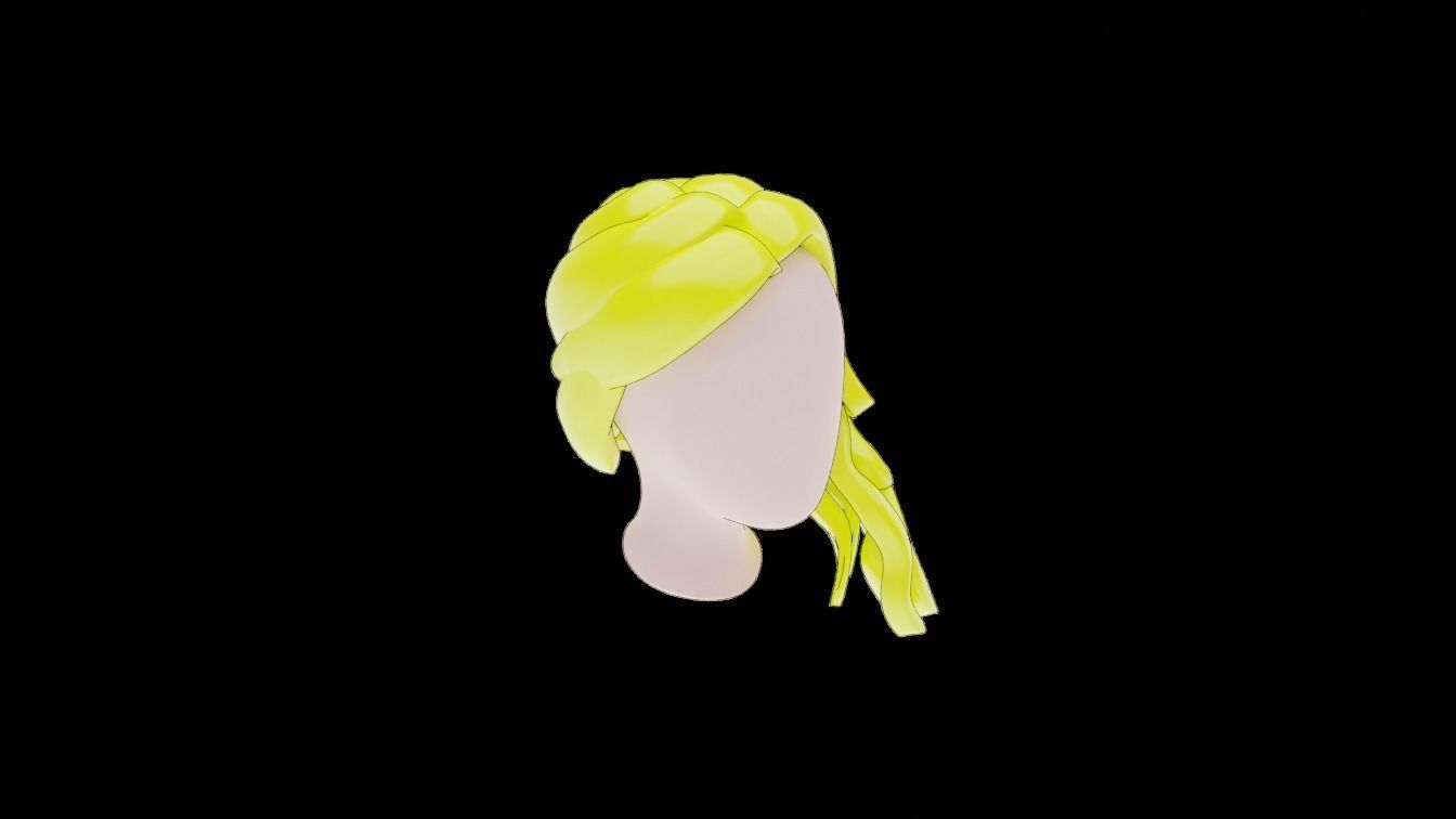 Base Stylized Haircuts 6-10 Low-poly 3D model_9