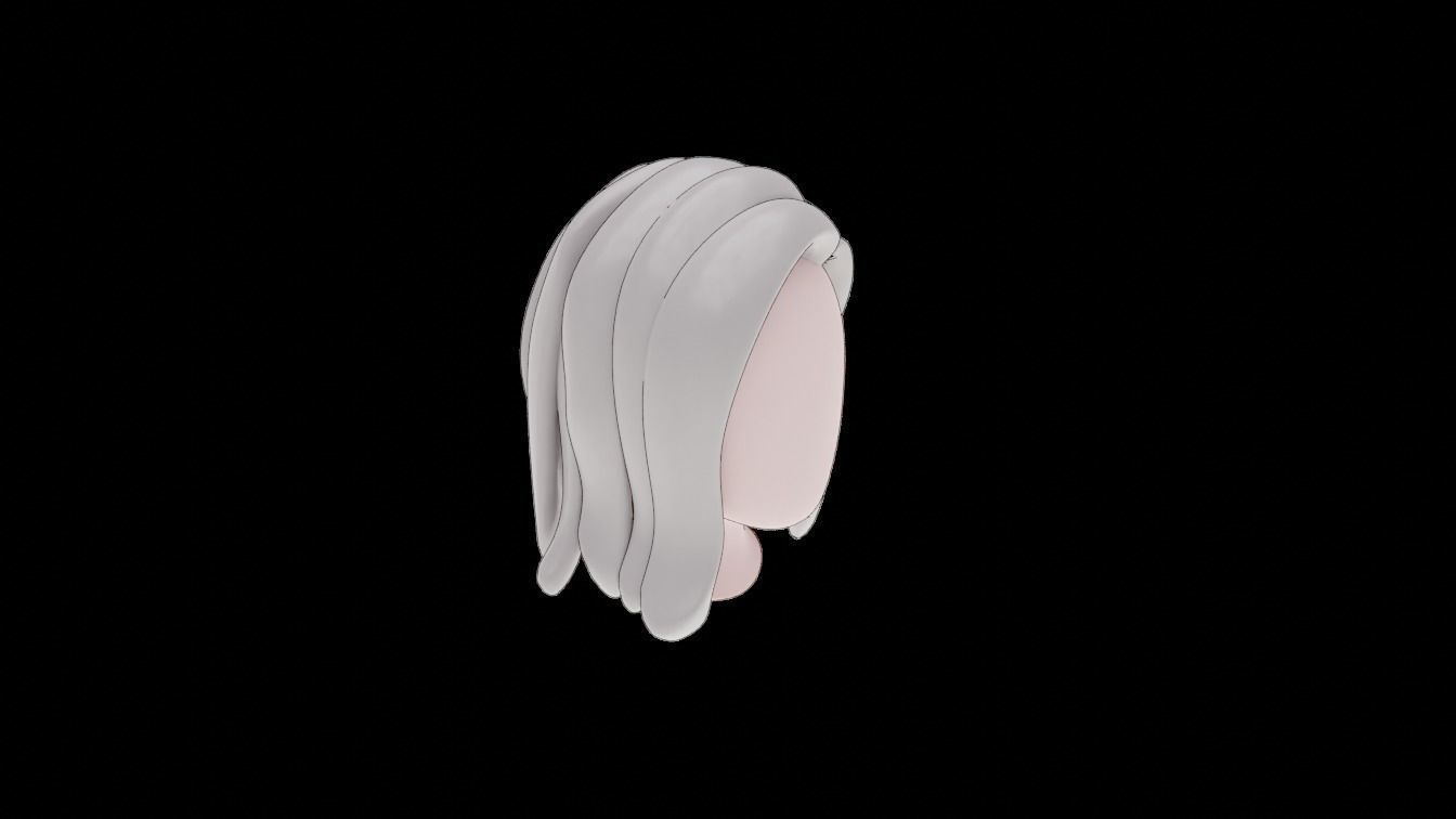 Base Stylized Haircuts 6-10 Low-poly 3D model_7
