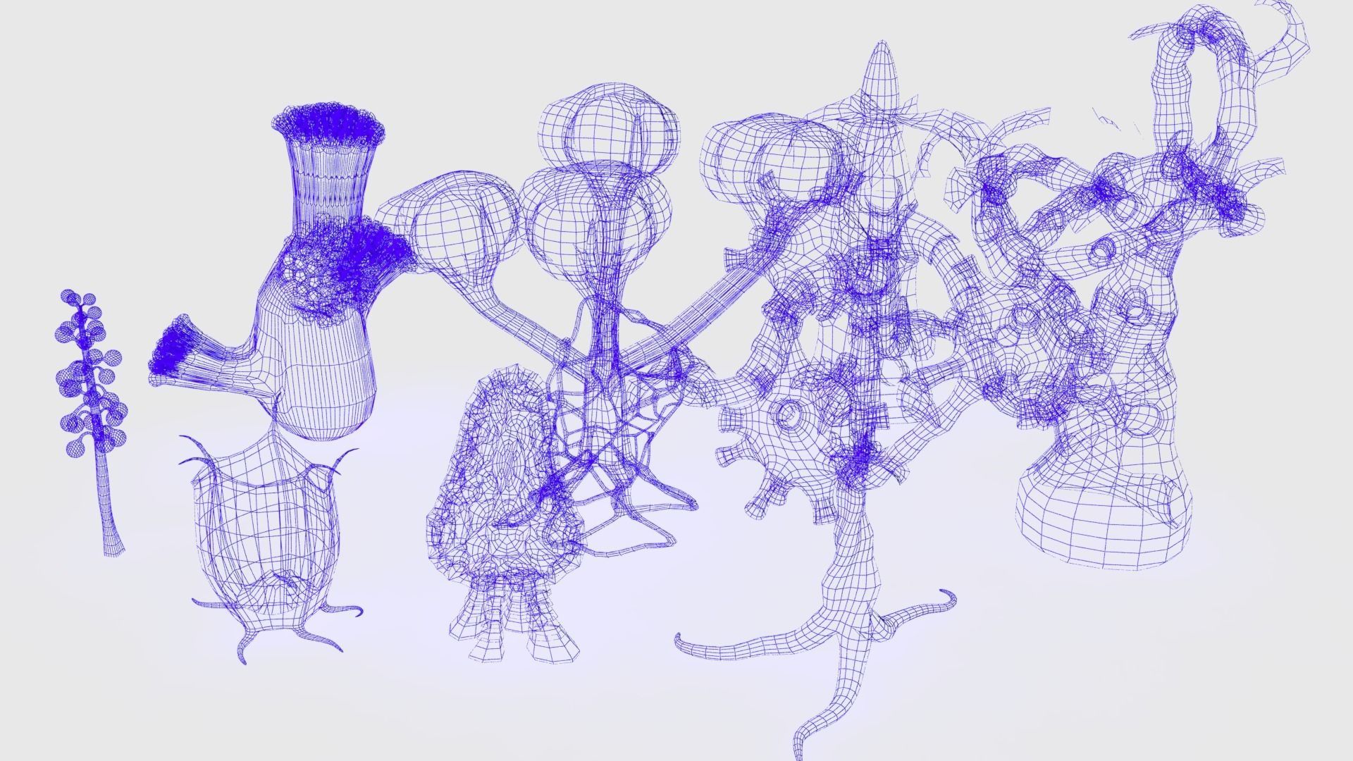 alien plants Low-poly 3D model_3