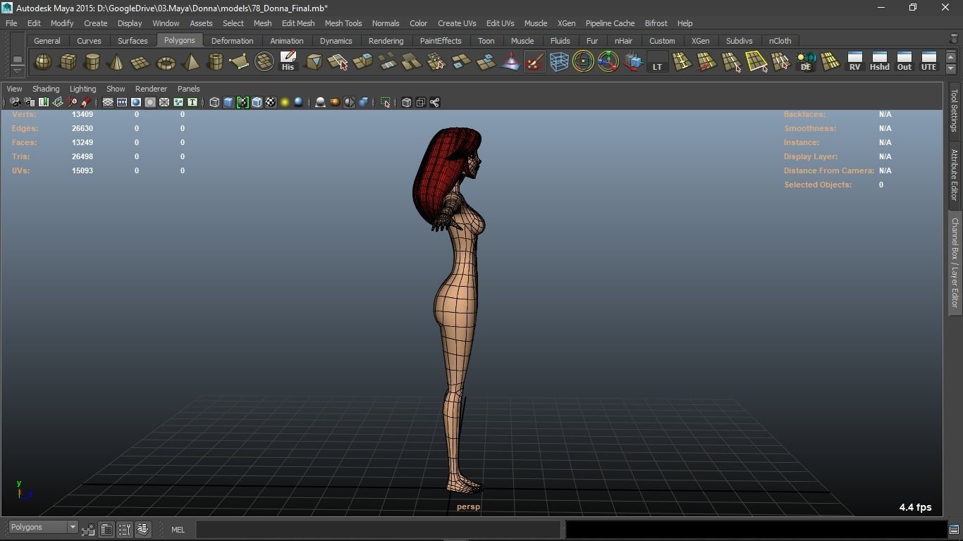 Donna cartoon Female character  3D print ready 3D model_29