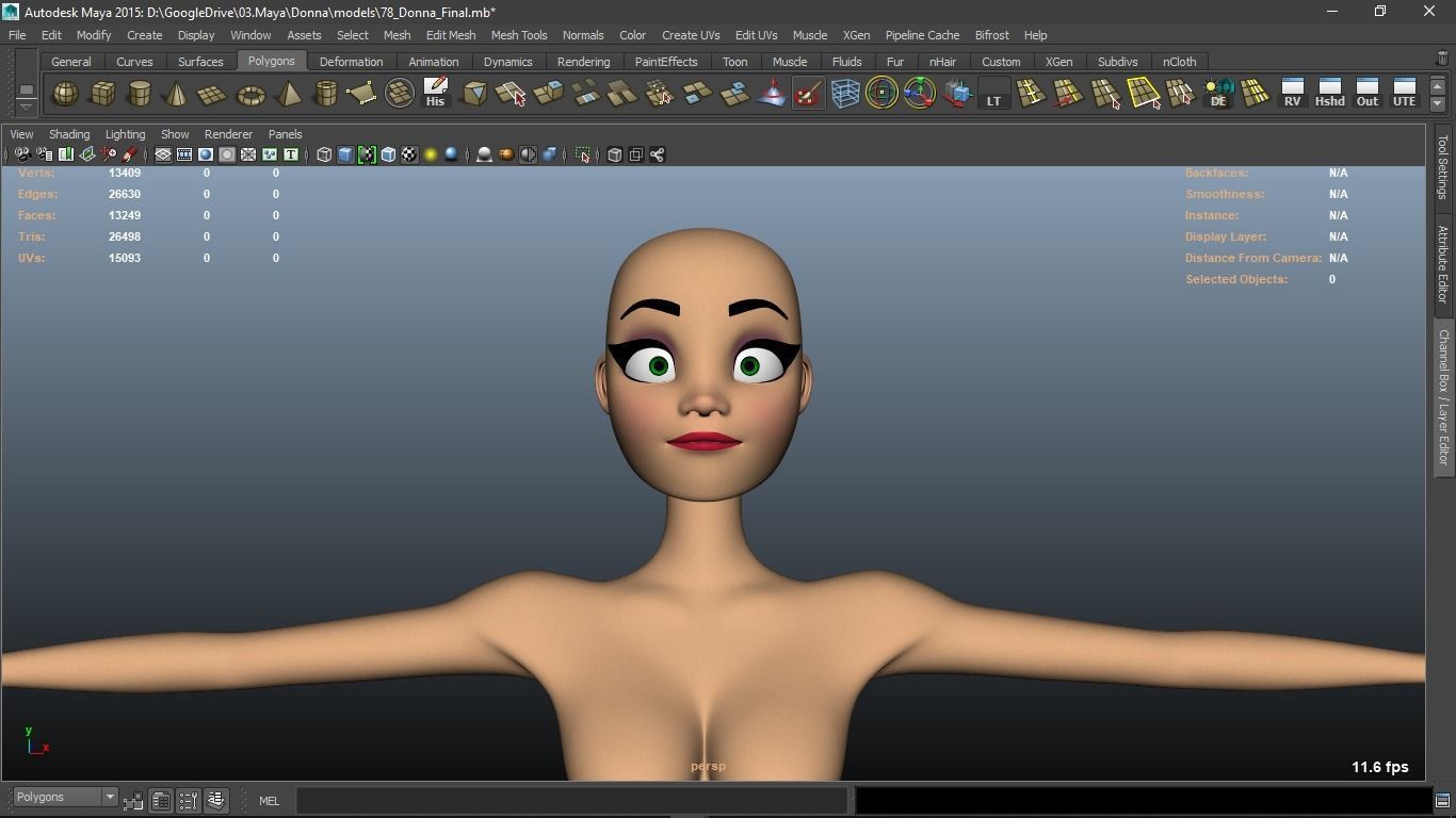 Donna cartoon Female character  3D print ready 3D model_14