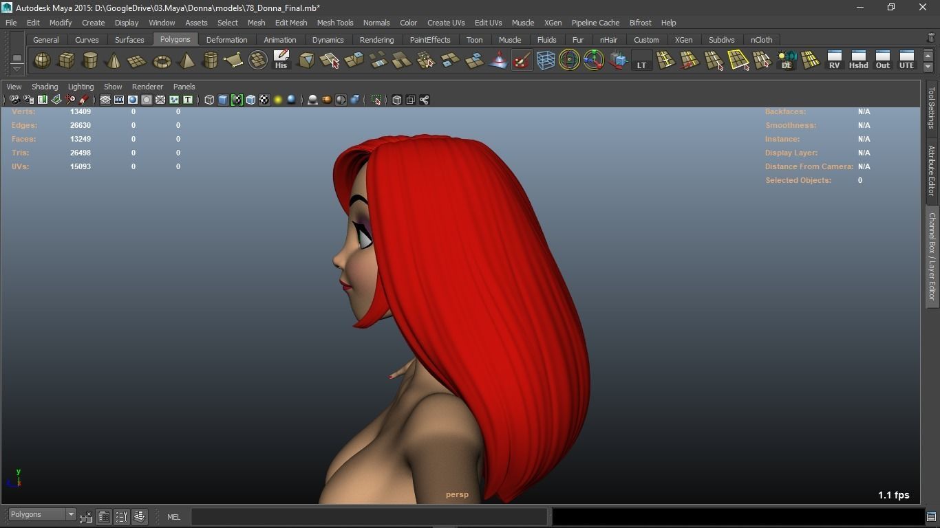 Donna cartoon Female character  3D print ready 3D model_8