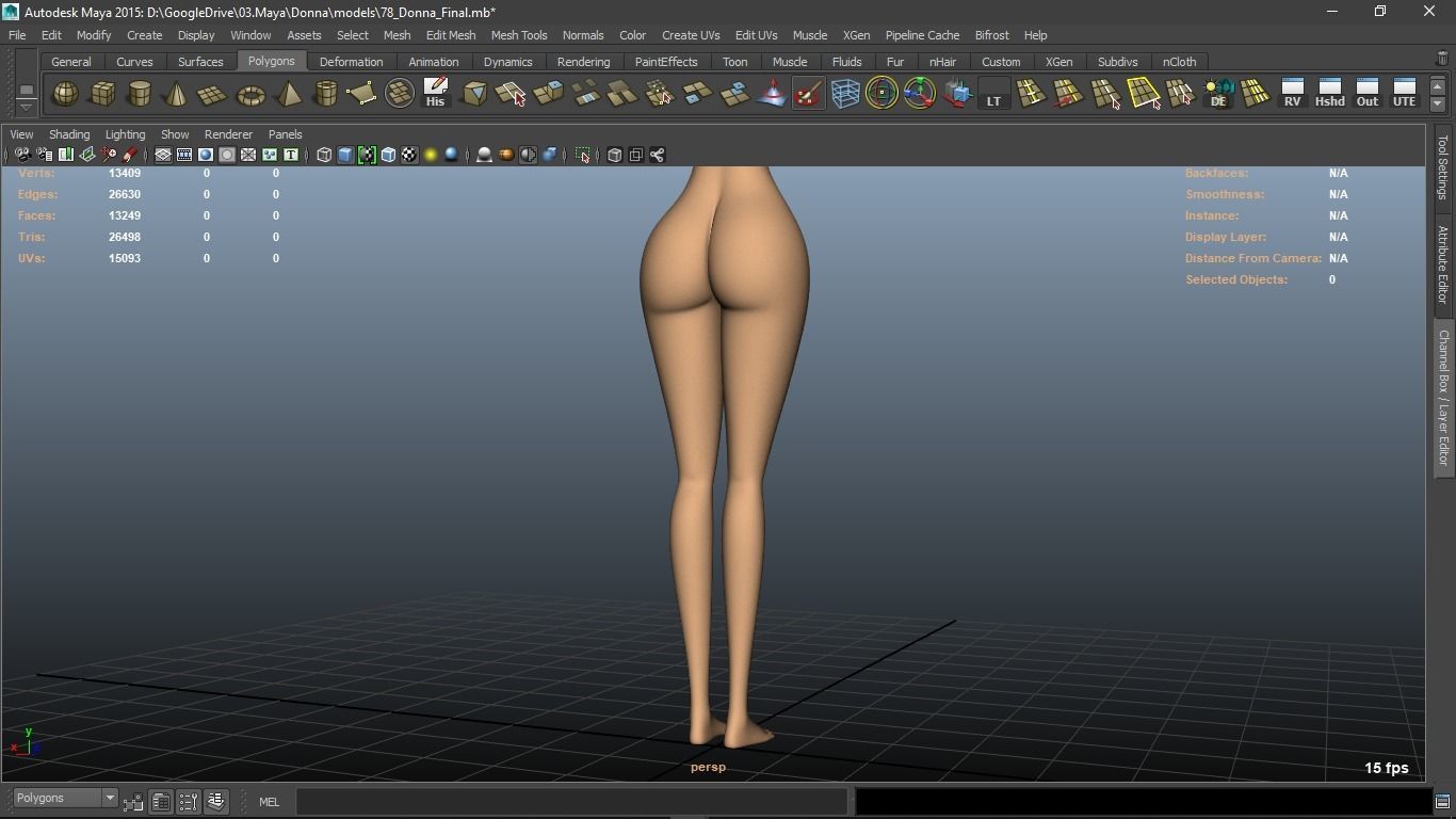 Donna cartoon Female character  3D print ready 3D model_46