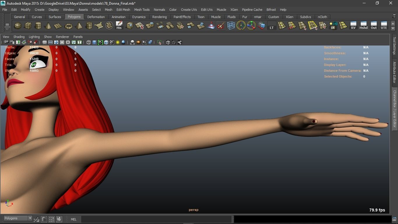 Donna cartoon Female character  3D print ready 3D model_34