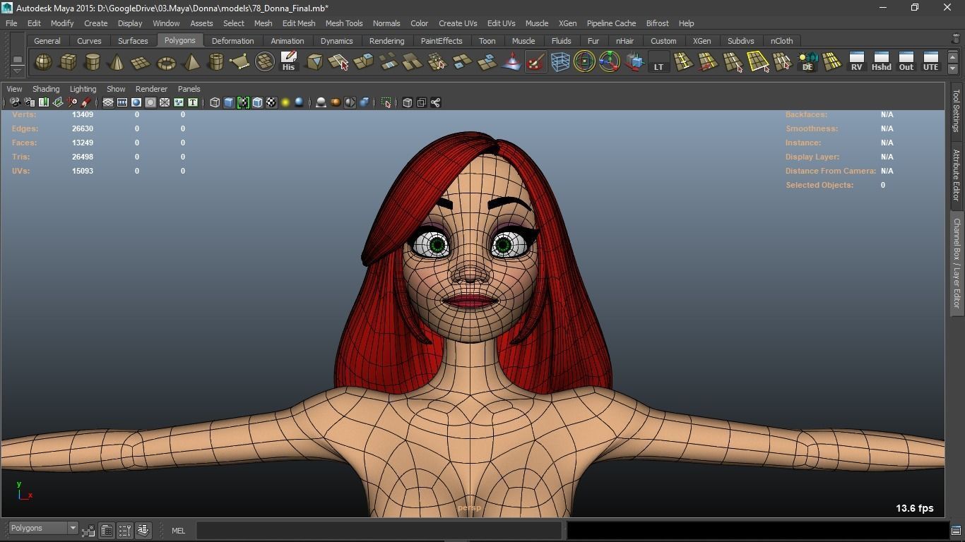 Donna cartoon Female character  3D print ready 3D model_7