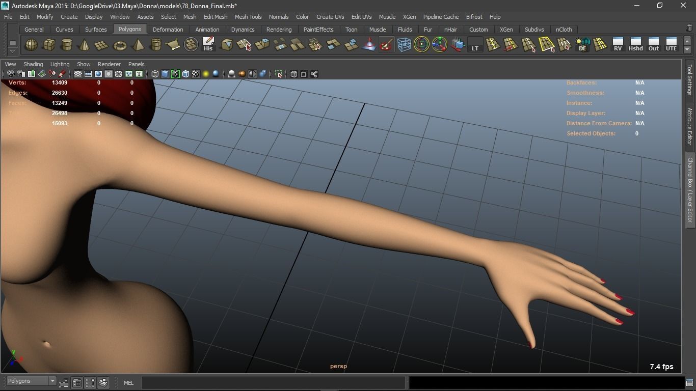 Donna cartoon Female character  3D print ready 3D model_30