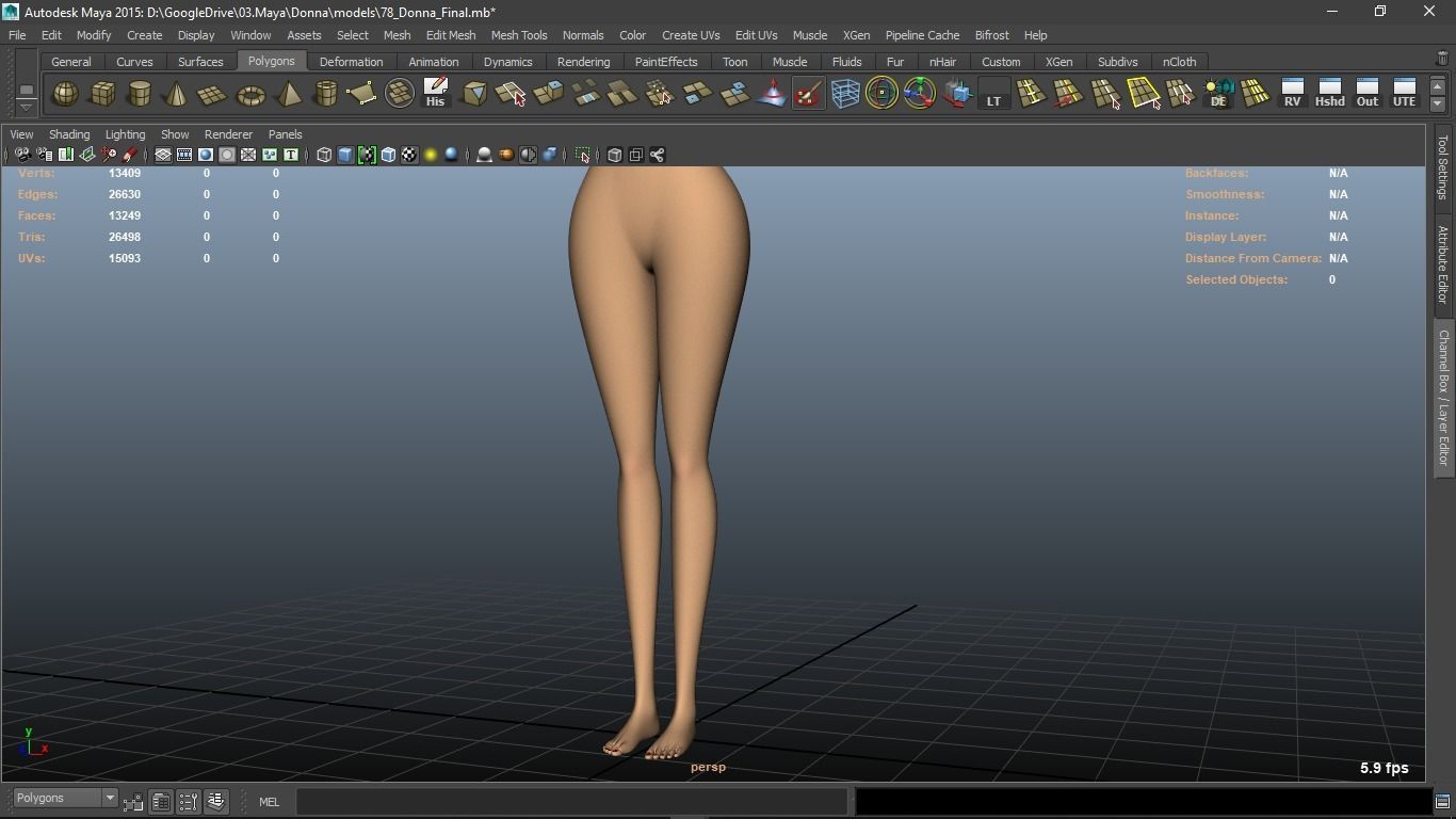 Donna cartoon Female character  3D print ready 3D model_44