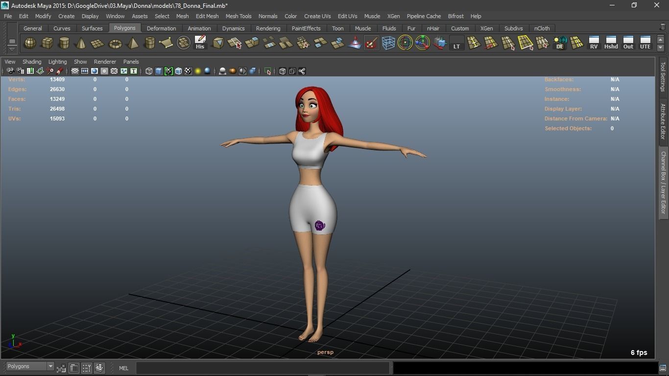 Donna cartoon Female character  3D print ready 3D model_4