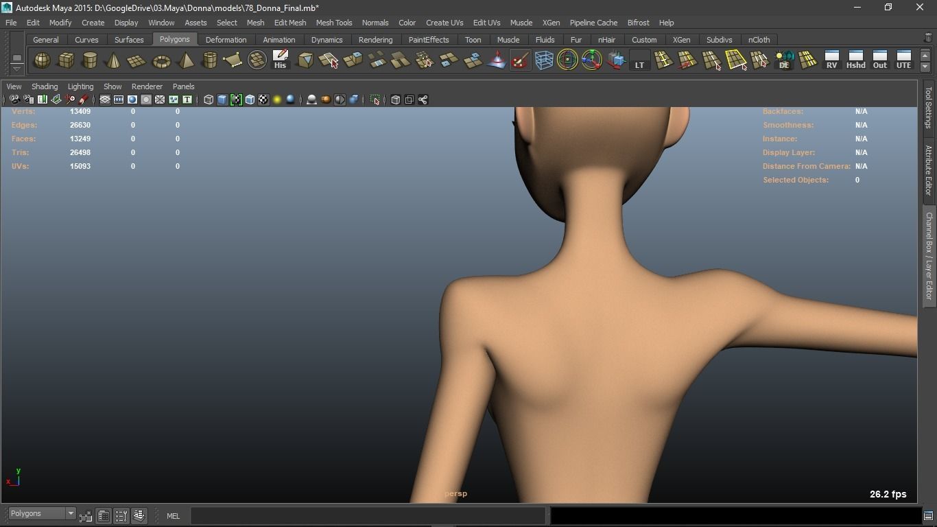 Donna cartoon Female character  3D print ready 3D model_71