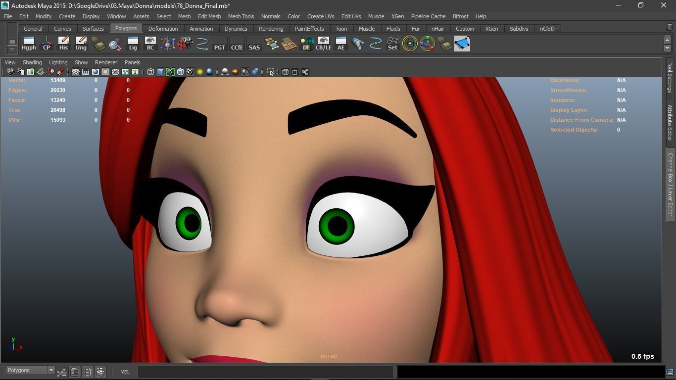 Donna cartoon Female character  3D print ready 3D model_76