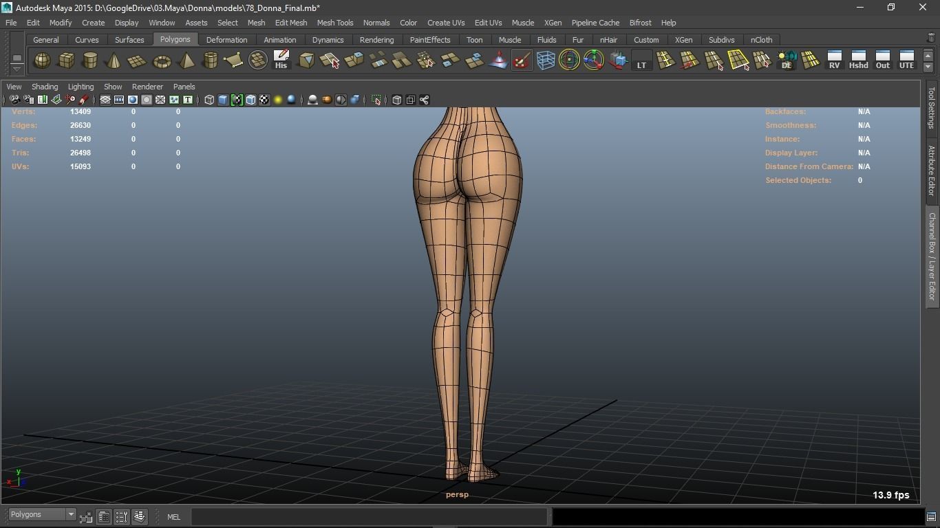 Donna cartoon Female character  3D print ready 3D model_47