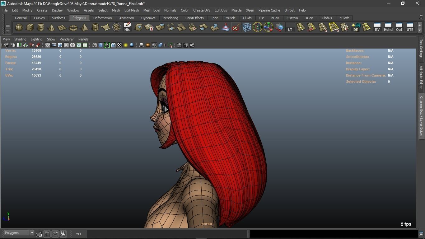 Donna cartoon Female character  3D print ready 3D model_9