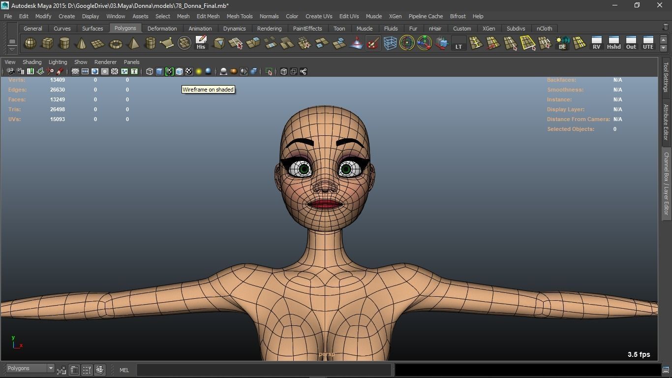 Donna cartoon Female character  3D print ready 3D model_15