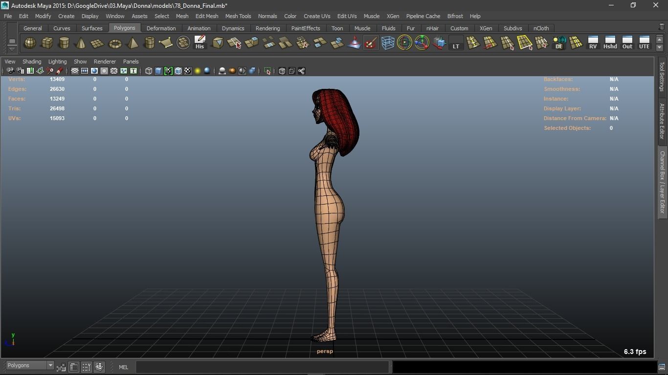 Donna cartoon Female character  3D print ready 3D model_25