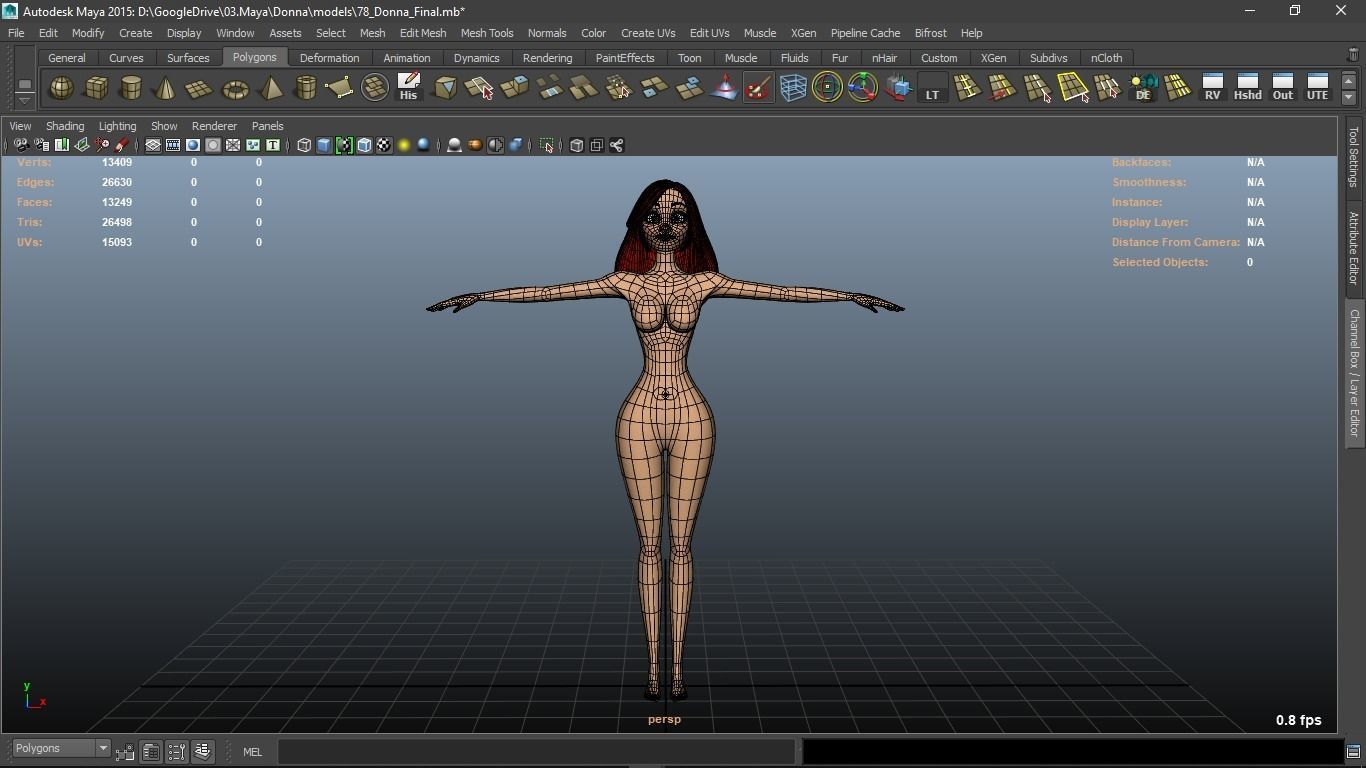 Donna cartoon Female character  3D print ready 3D model_23