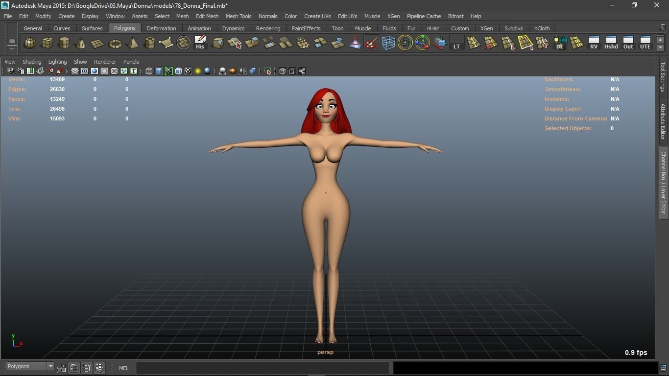 Donna cartoon Female character  3D print ready 3D model_22