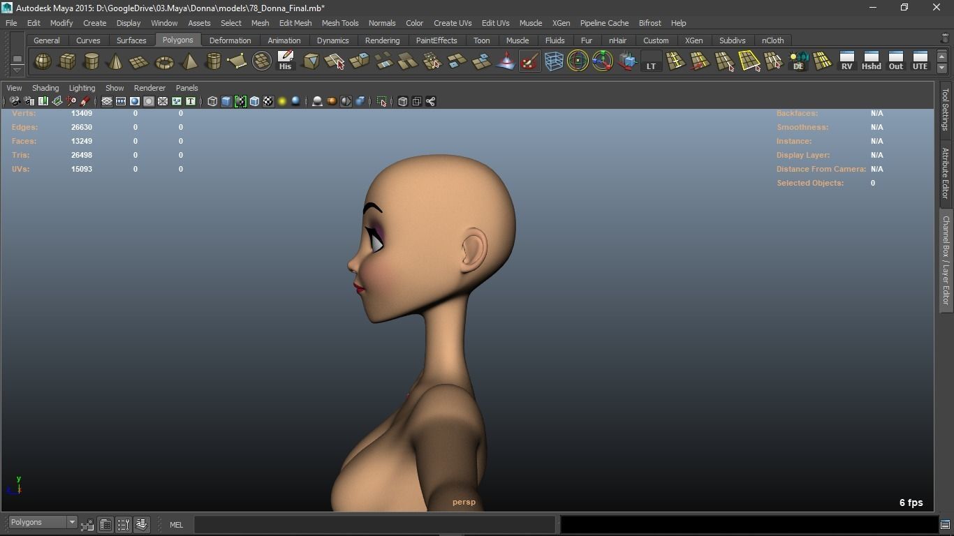 Donna cartoon Female character  3D print ready 3D model_16