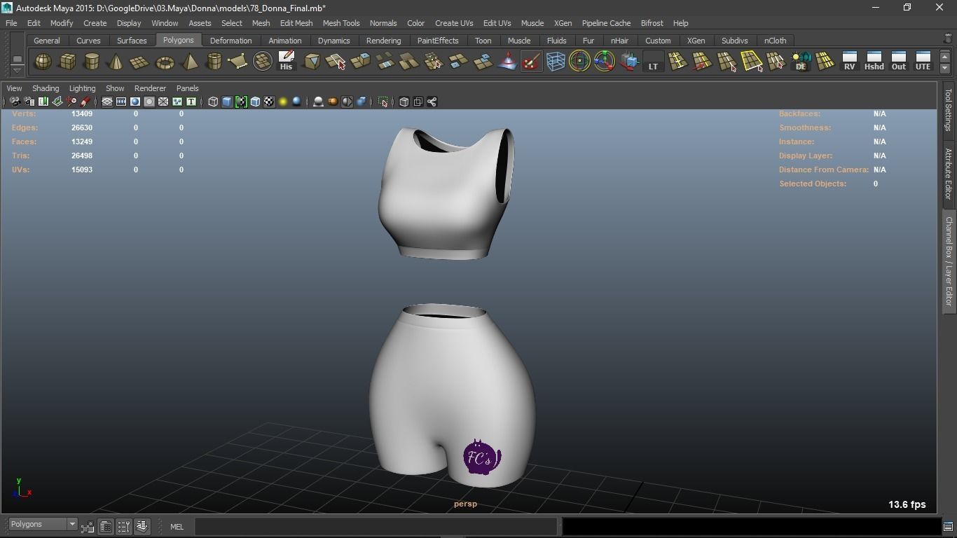 Donna cartoon Female character  3D print ready 3D model_56