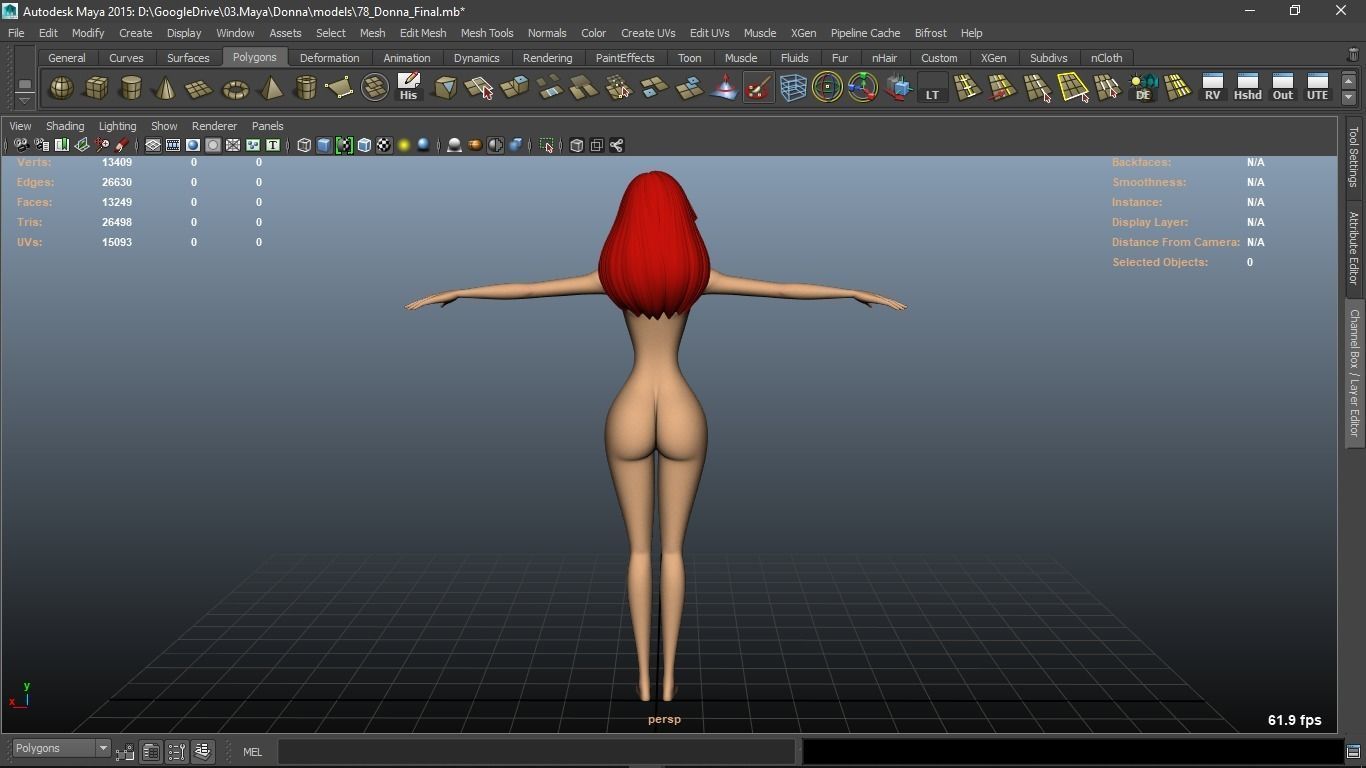 Donna cartoon Female character  3D print ready 3D model_26