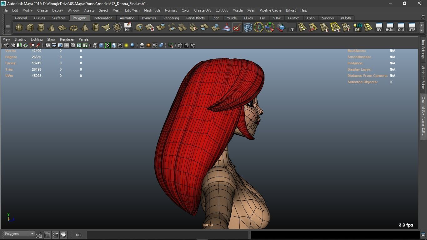 Donna cartoon Female character  3D print ready 3D model_13
