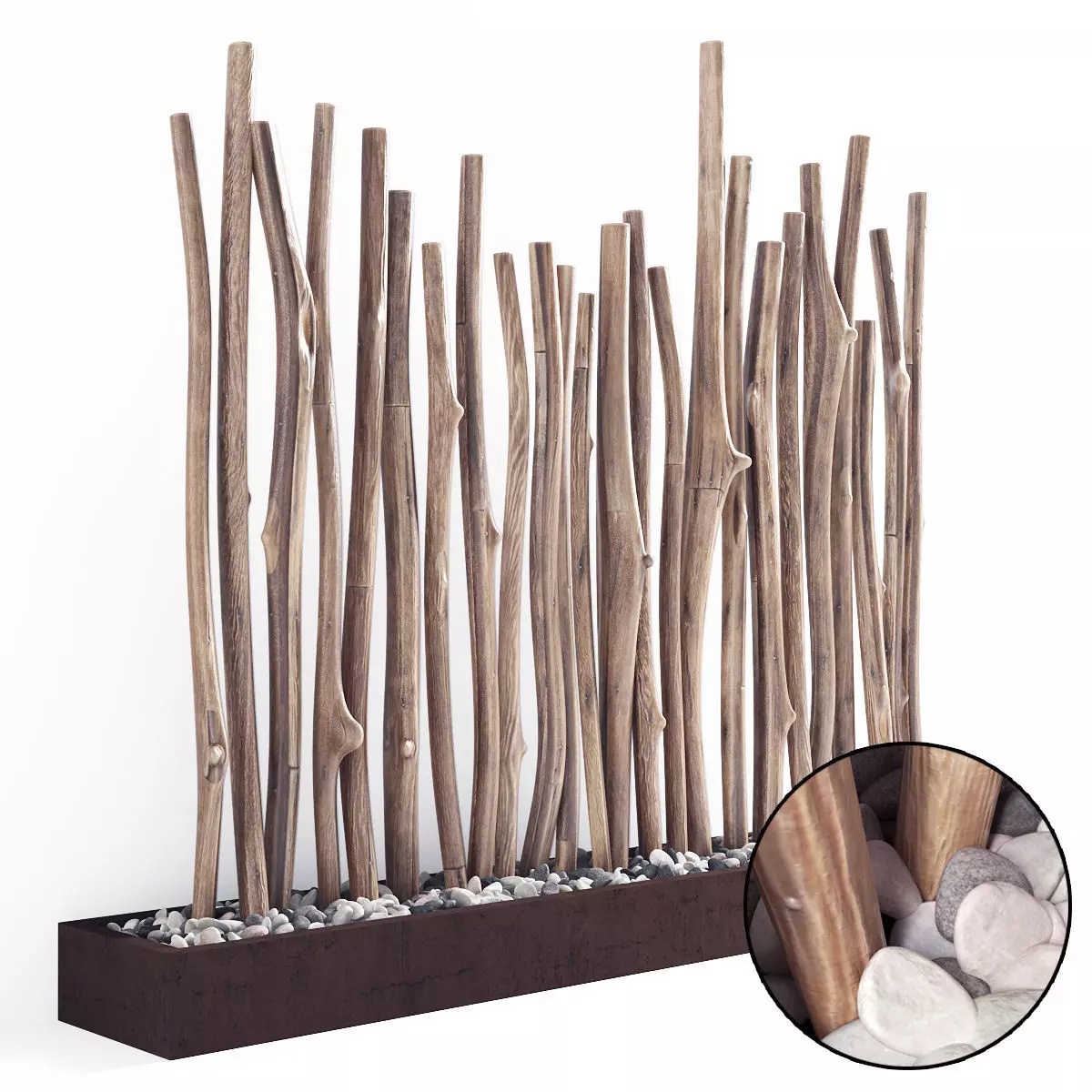 Branch old tree fundament pebble 3D model