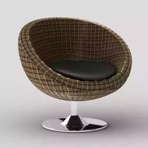 Rattan papasan style swivel chair Oliana