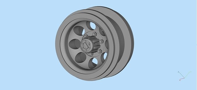 Printable car rims 8 Hole Toyota Hilux Chassis WPL 3D print model