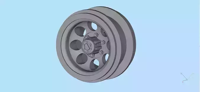 Printable car rims 8 Hole Toyota Hilux Chassis WPL 3D print model