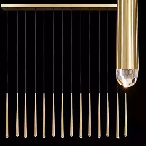Restoration Hardware AQUITAINE LINEAR CHANDELIER 72 Brass 3D model