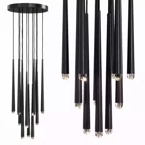 Restoration Hardware AQUITAINE ROUND CHANDELIER 18 Black