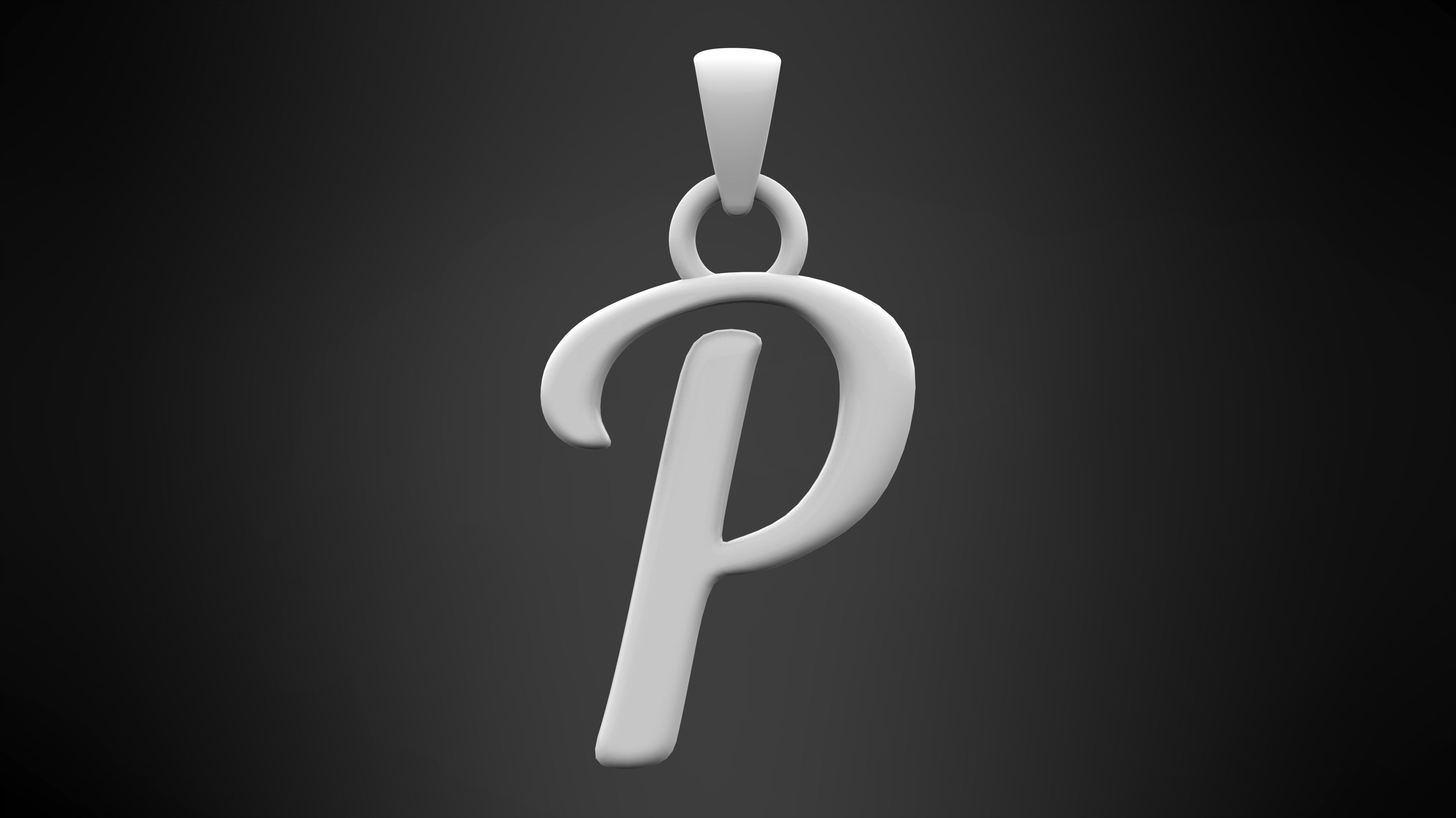 Nautilus Pompilius Font P Pendant 3D print model_5