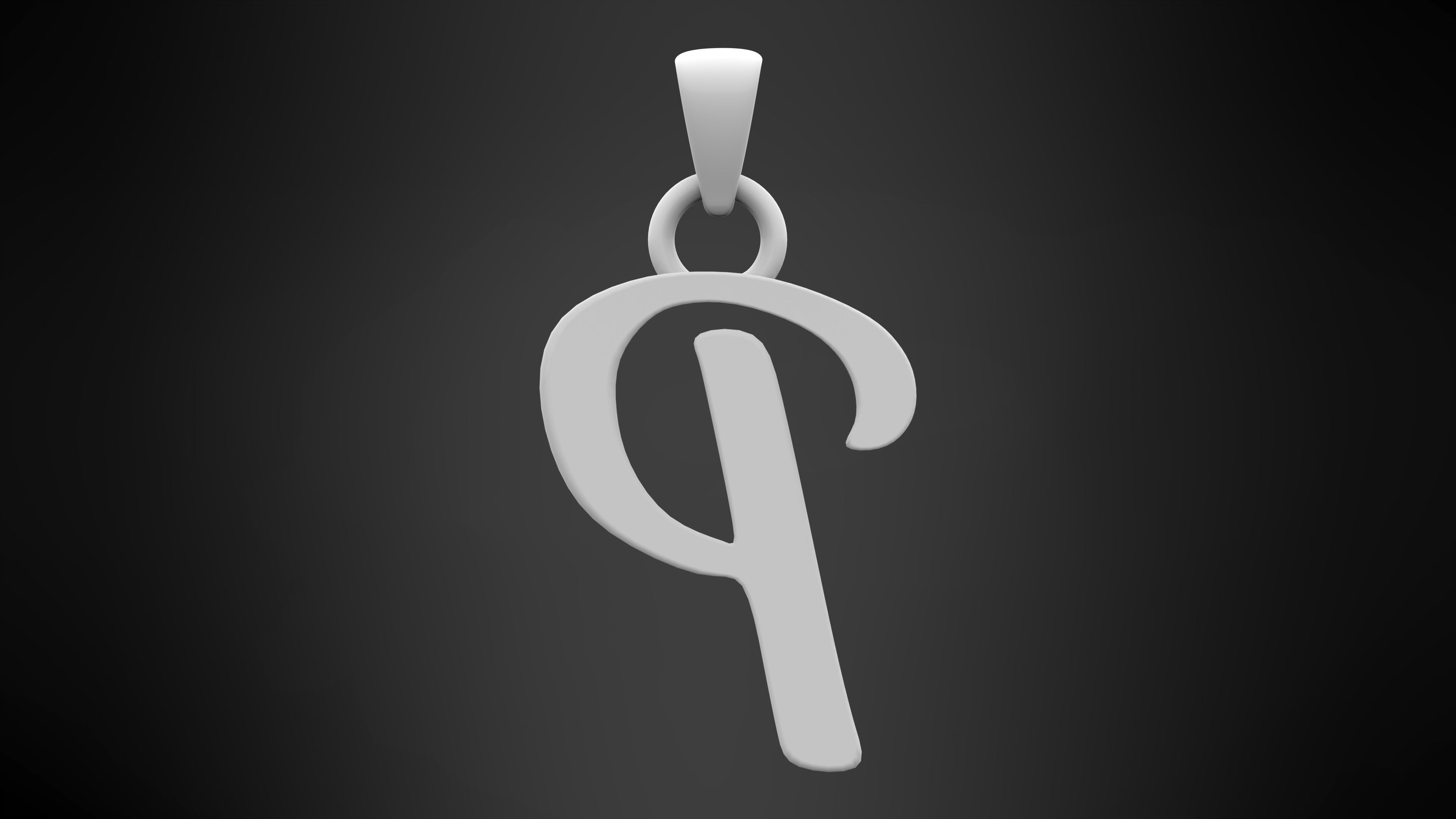 Nautilus Pompilius Font P Pendant 3D print model_7