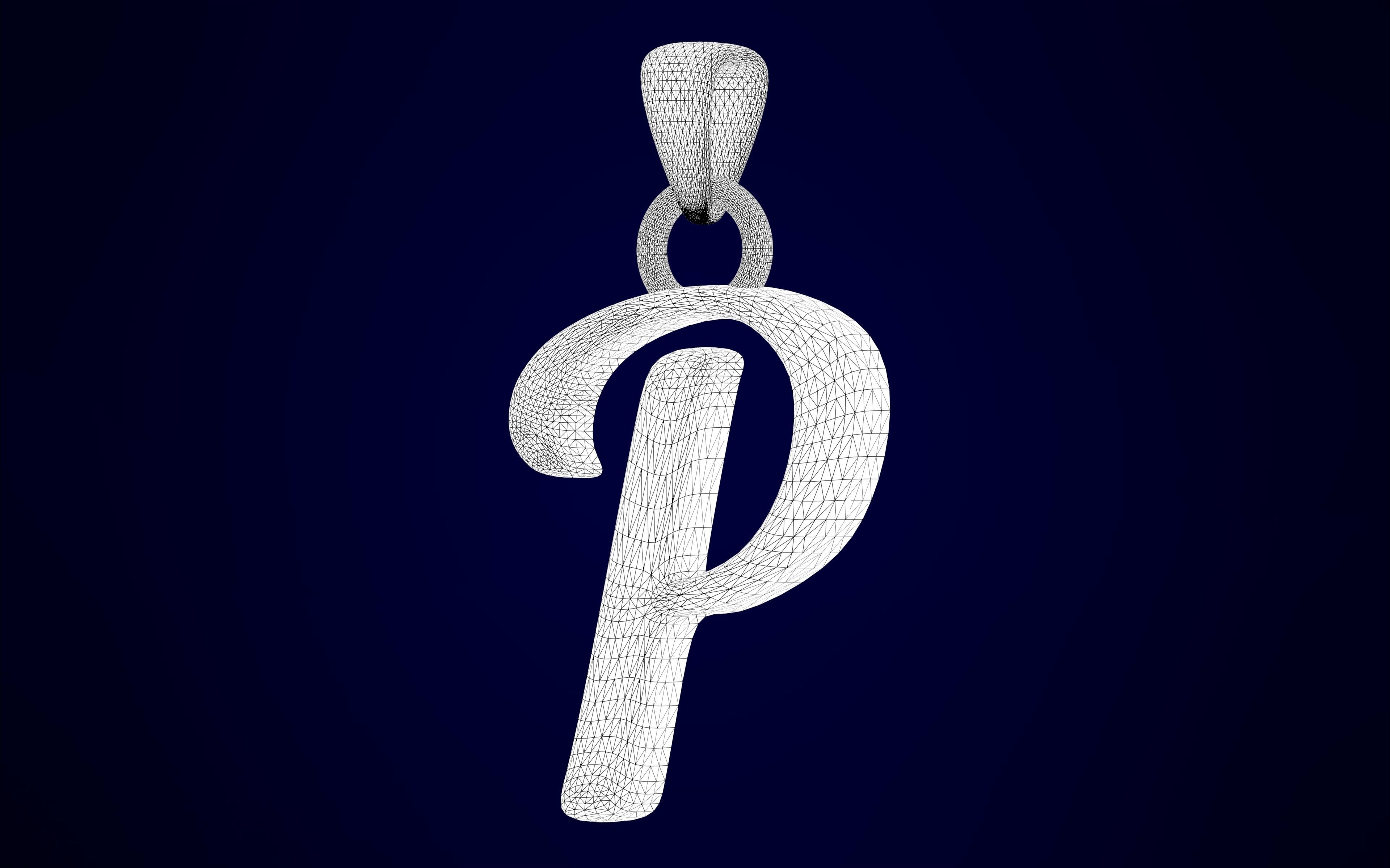 Nautilus Pompilius Font P Pendant 3D print model_8