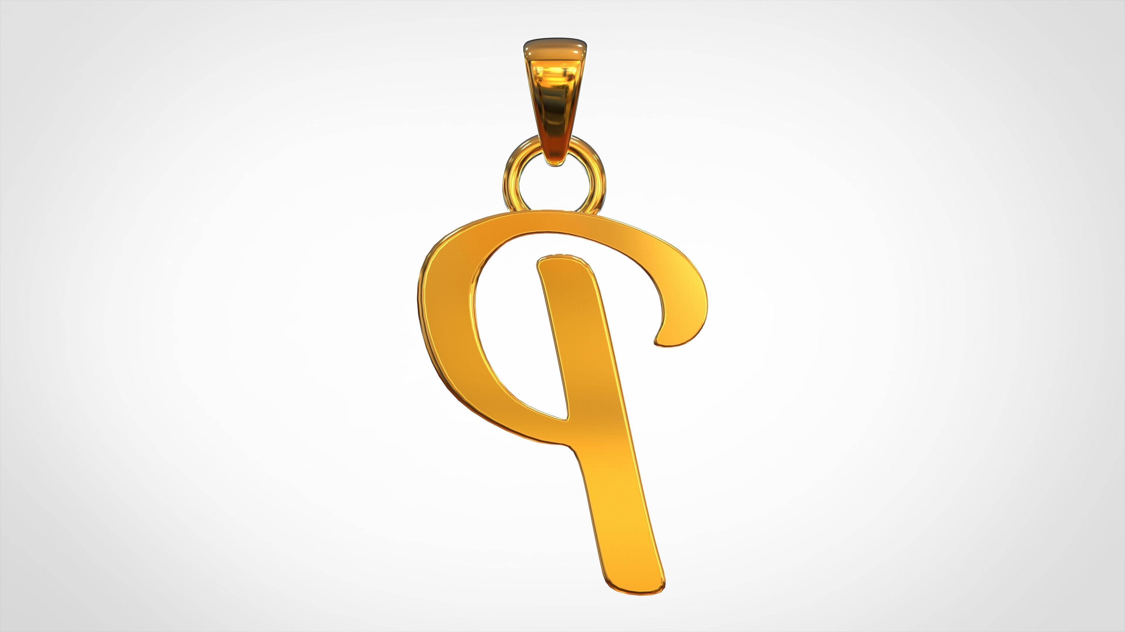 Nautilus Pompilius Font P Pendant 3D print model_3