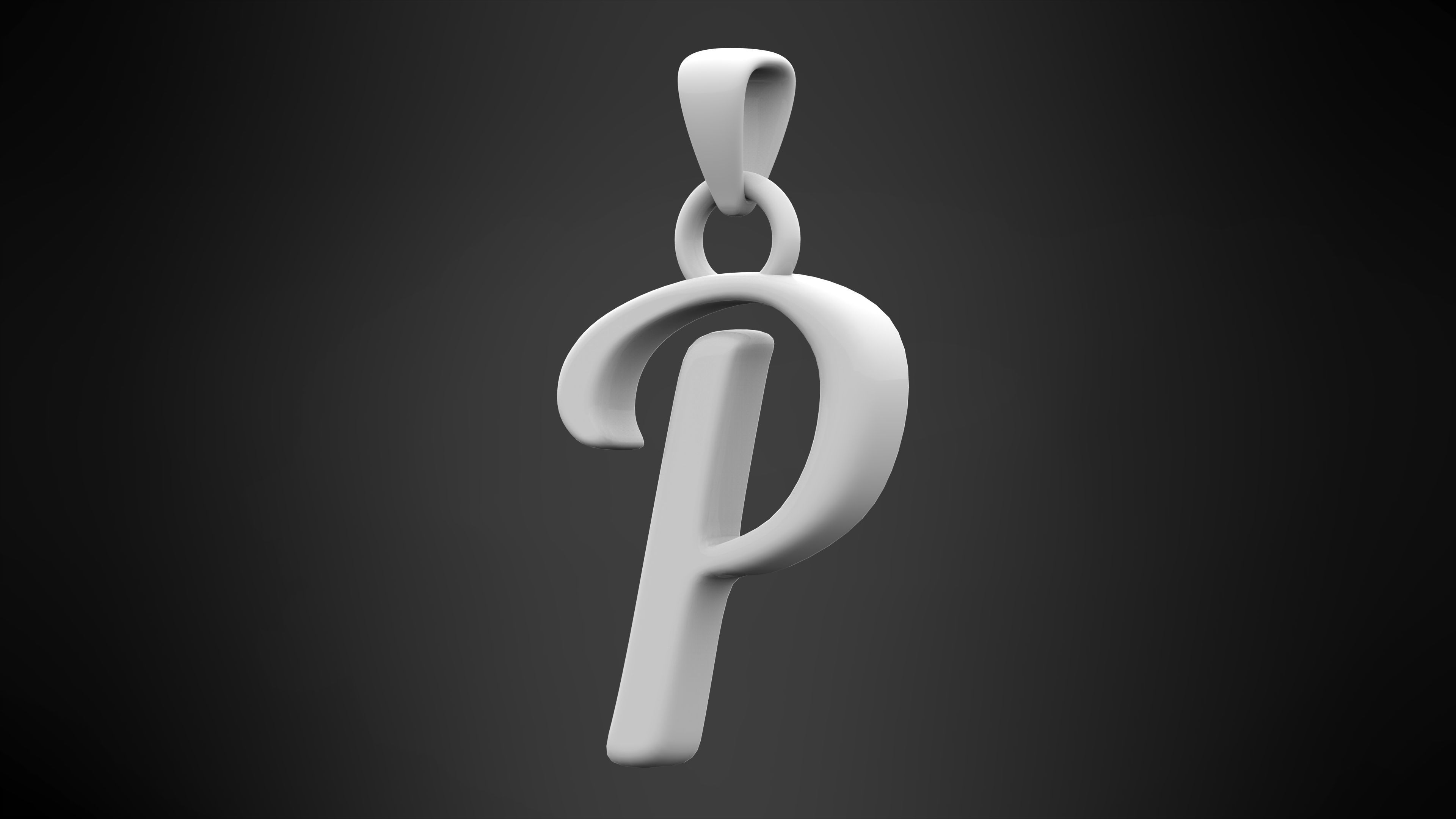 Nautilus Pompilius Font P Pendant 3D print model_4