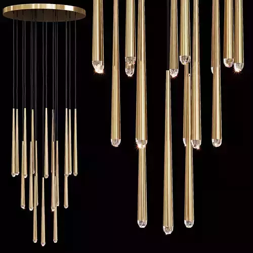 Restoration Hardware AQUITAINE ROUND CHANDELIER 30 Brass 3D model
