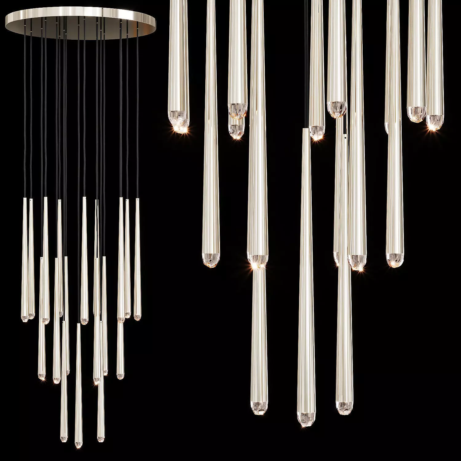 Restoration Hardware AQUITAINE ROUND CHANDELIER 30 Nickel 3D model_0