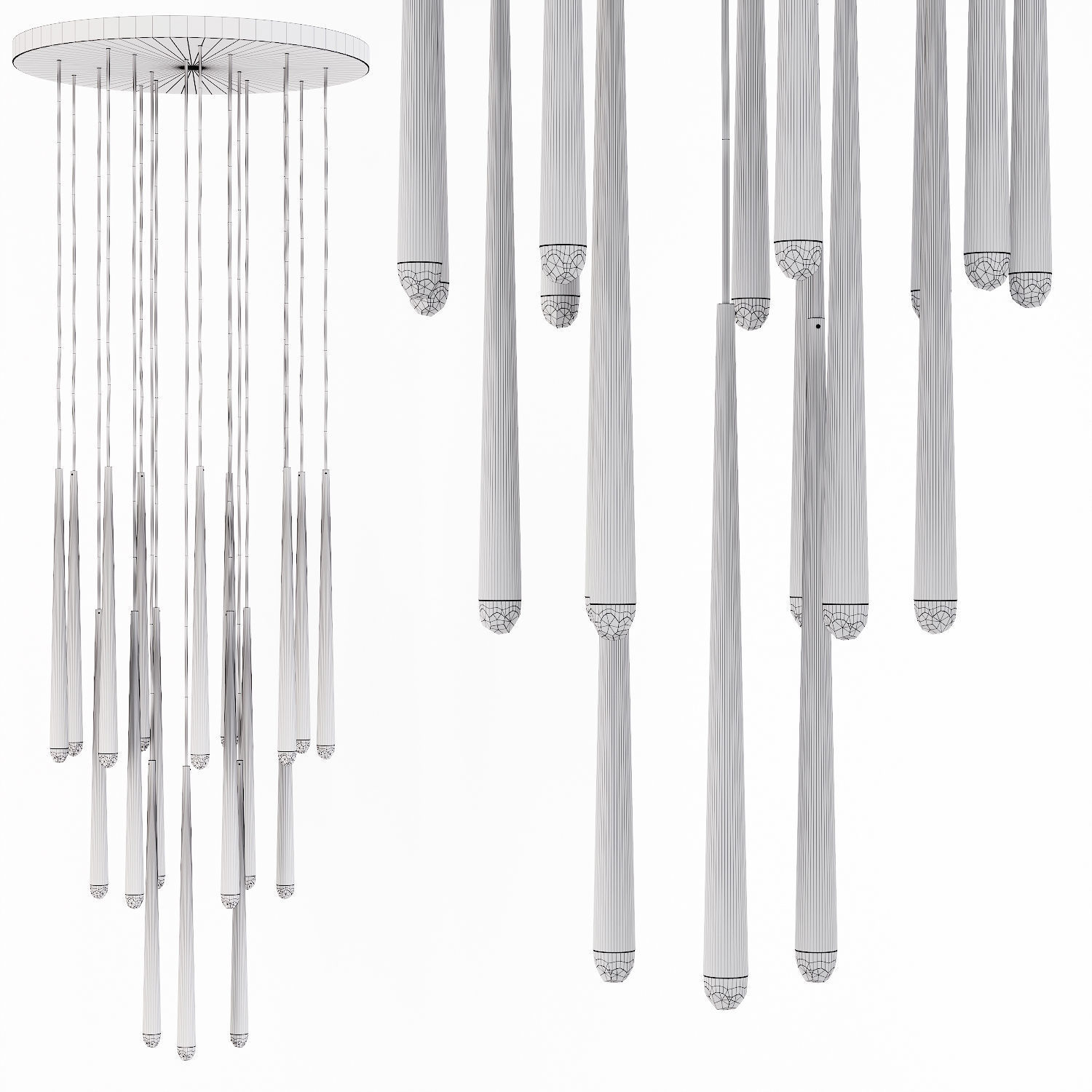 Restoration Hardware AQUITAINE ROUND CHANDELIER 30 Nickel 3D model_1
