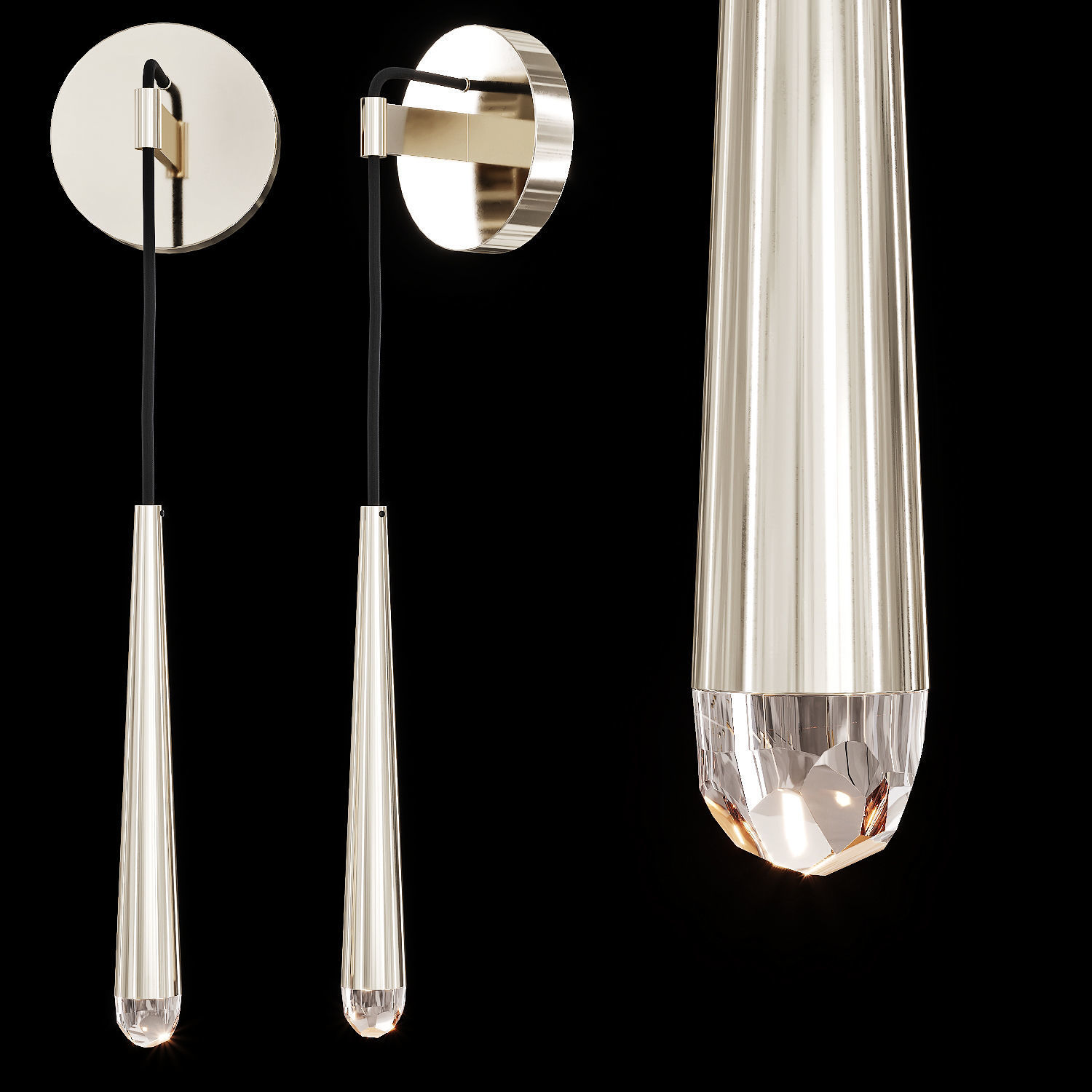 Restoration Hardware AQUITAINE SCONCE Nickel 3D model CGTrader